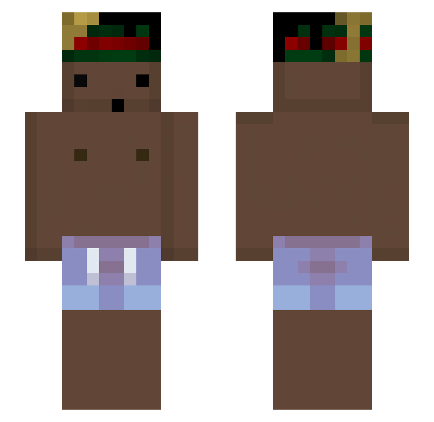 skeptophile Minecraft skin, front and back view
