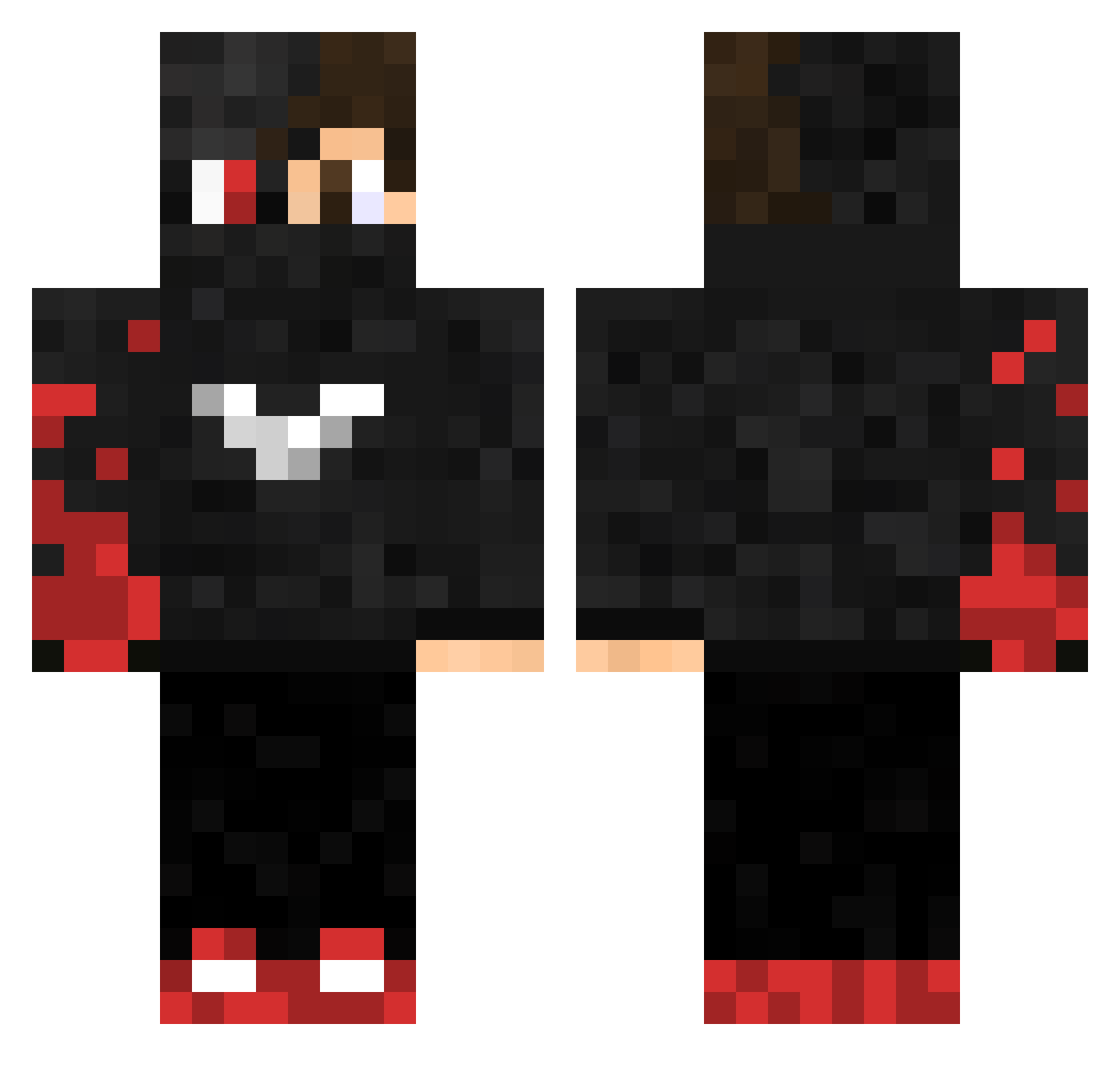 Factorized Minecraft skin, front and back view