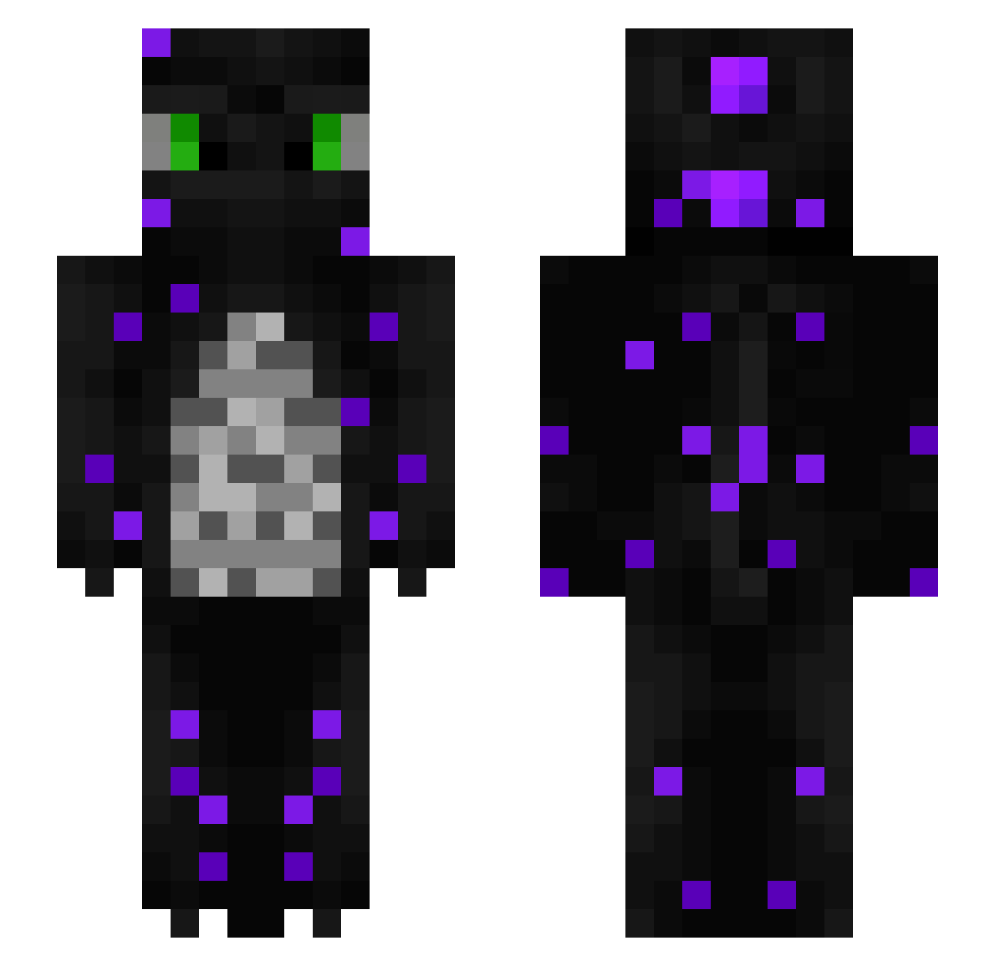VoiDragon_ Minecraft skin, front and back view