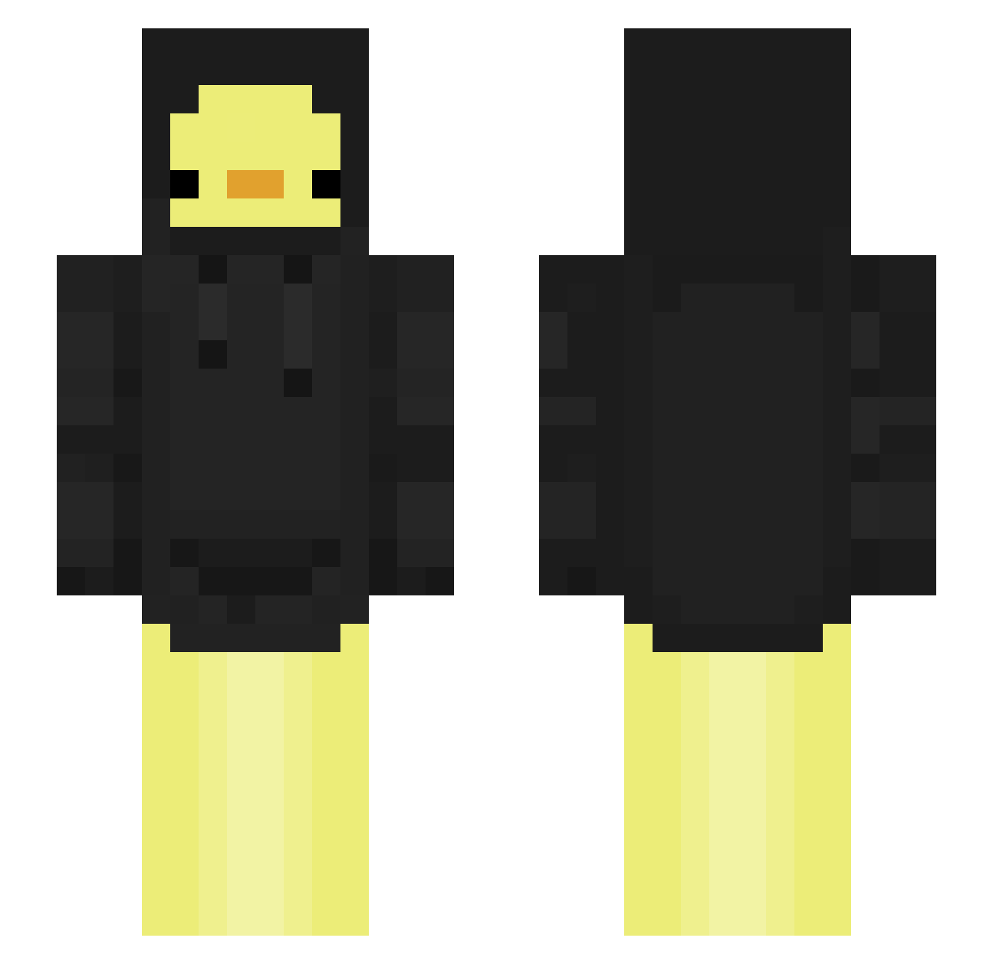 Tax_e Minecraft skin, front and back view