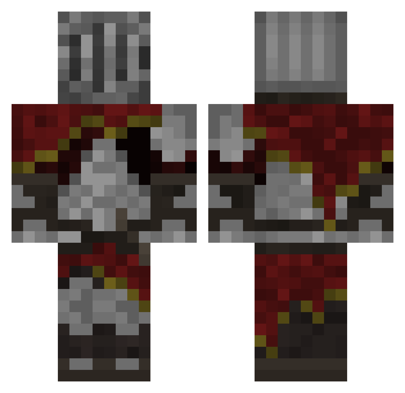 RustyWaffle_ Minecraft skin, front and back view