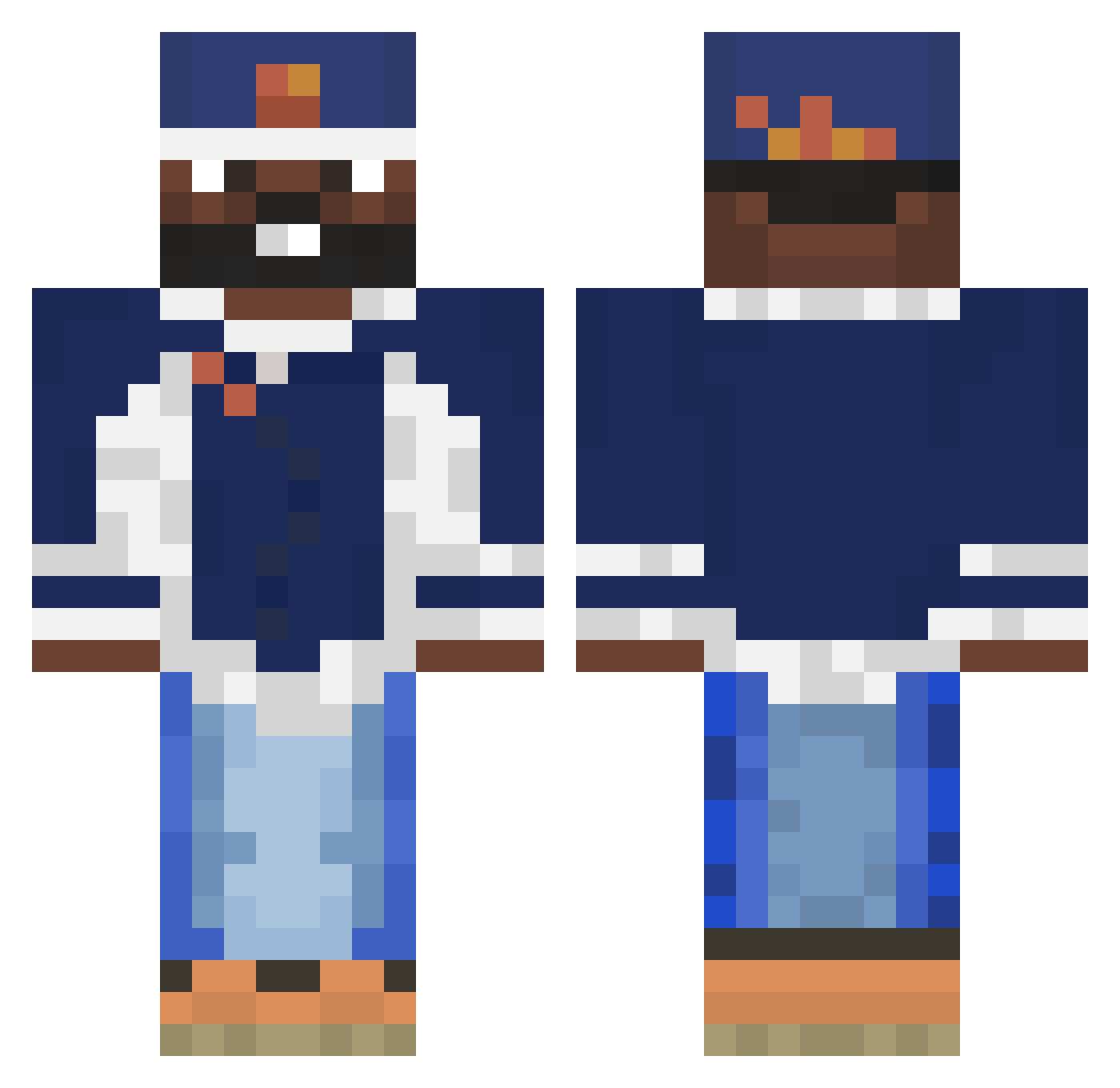 klockrz Minecraft skin, front and back view