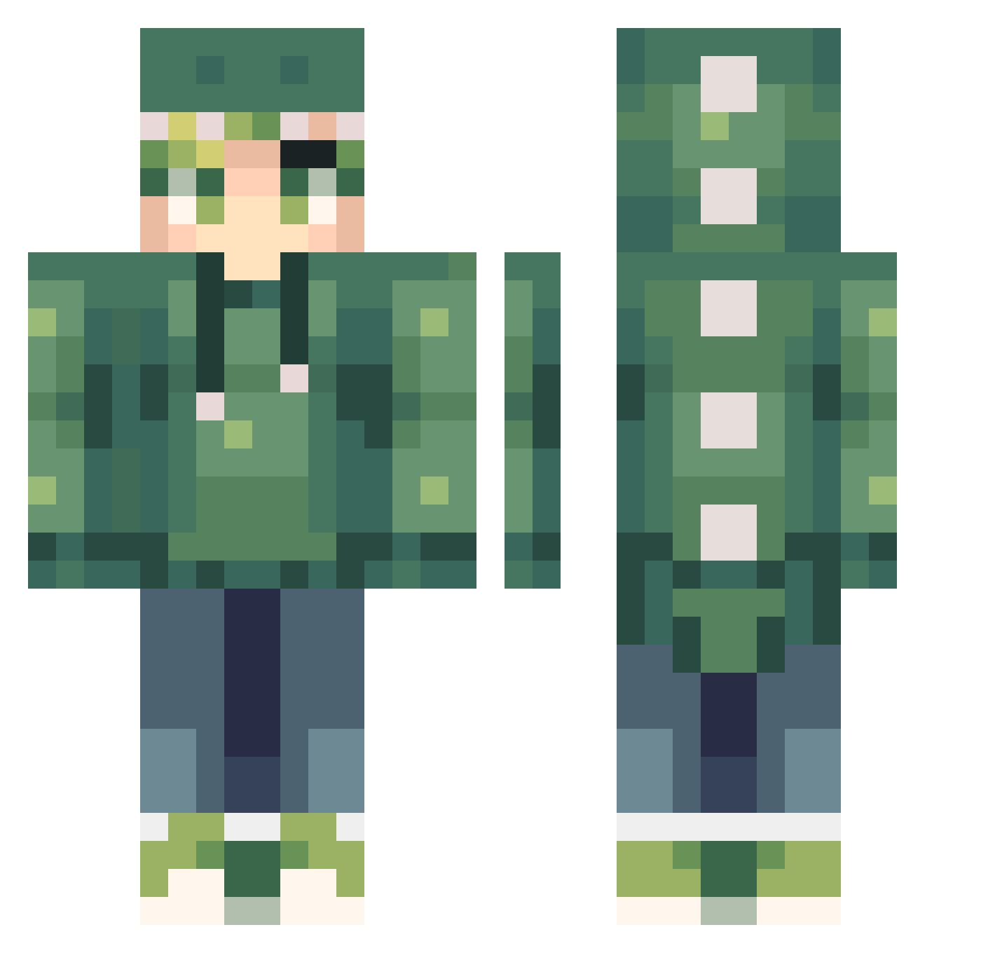 NEROnTheLoose Minecraft skin, front and back view