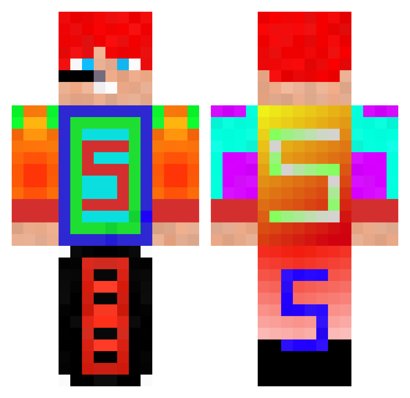 saber300 Minecraft skin, front and back view