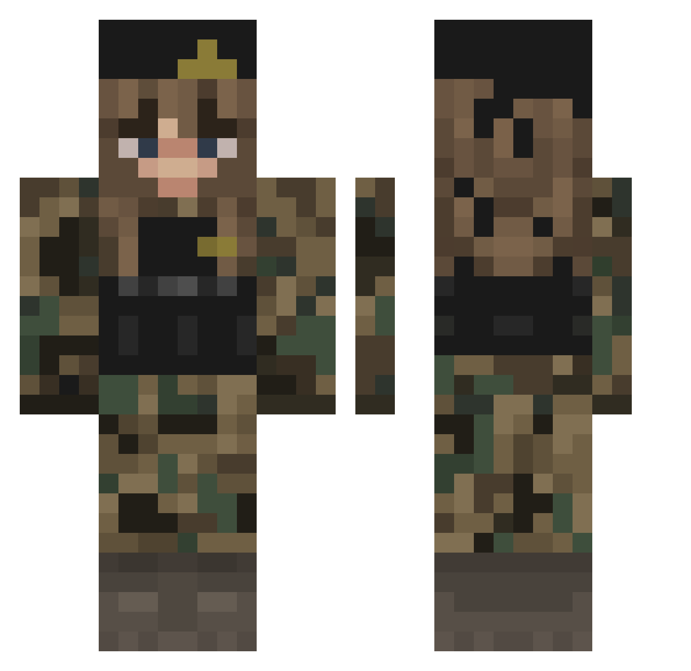 realhoodmonalisa Minecraft skin, front and back view