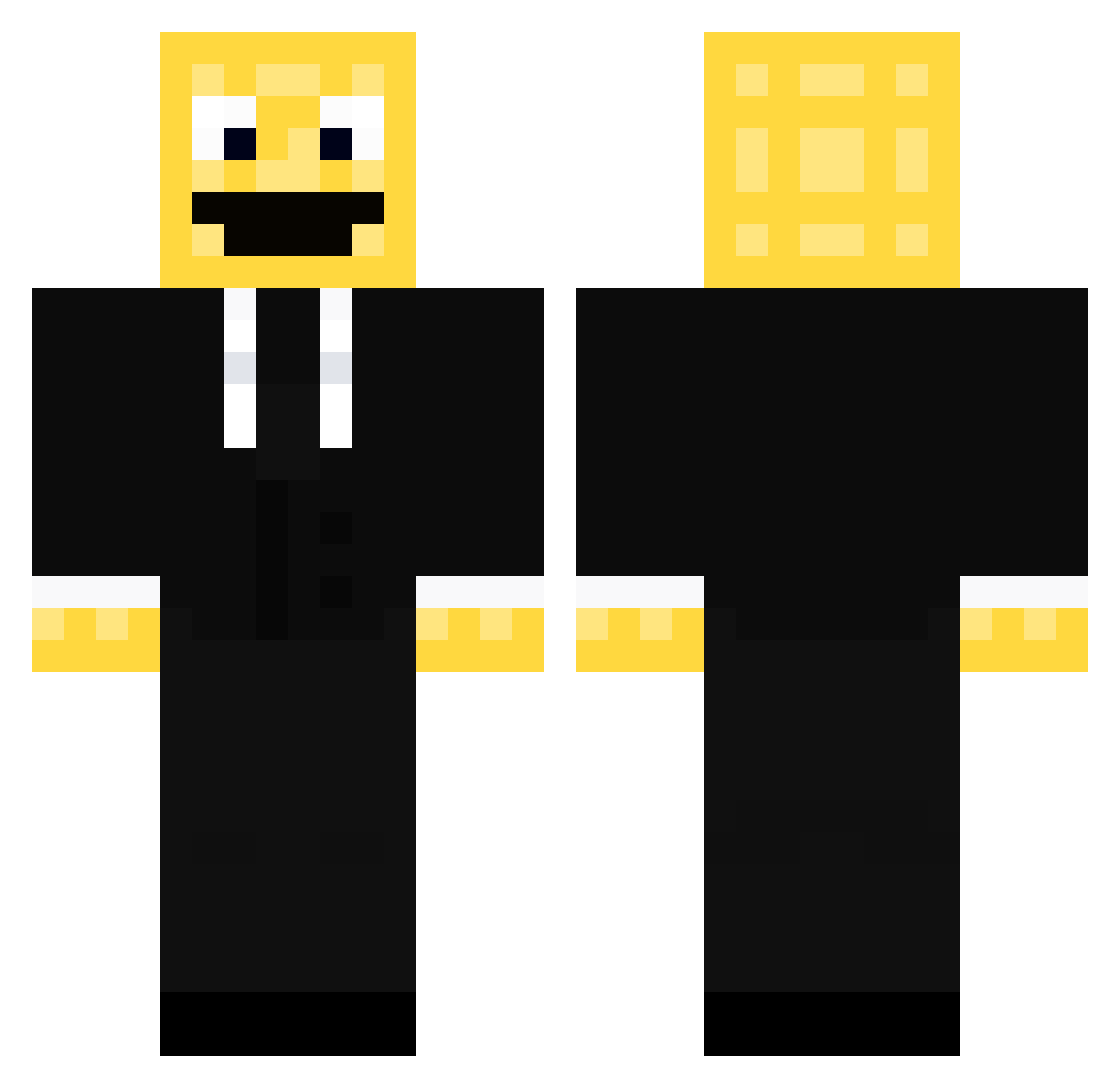 sustraction Minecraft skin, front and back view