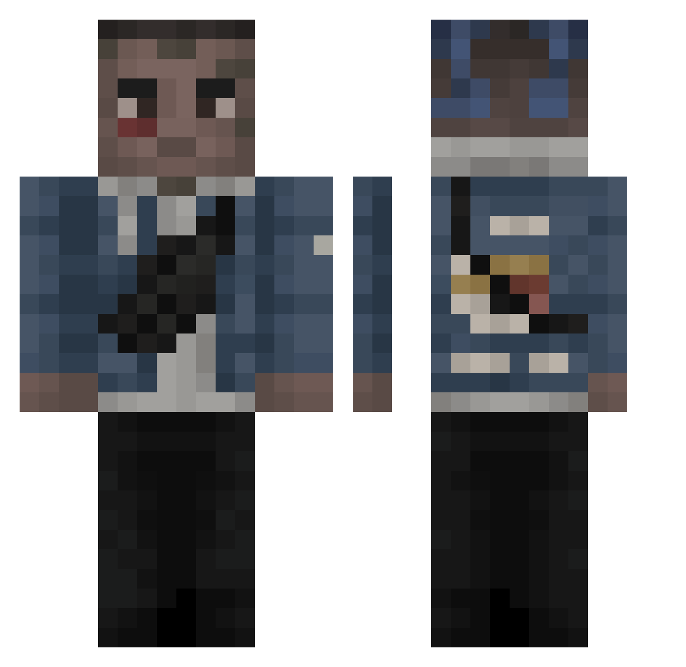 Petre47 Minecraft skin, front and back view