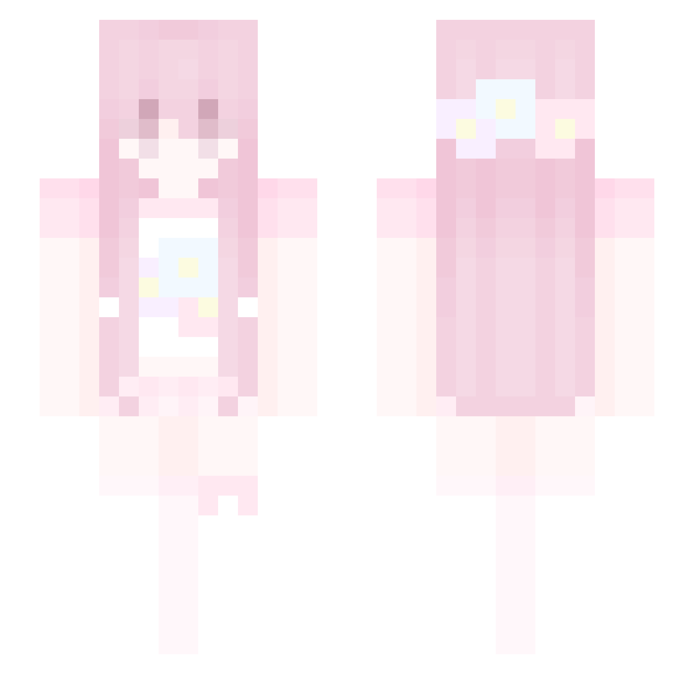 RRona Minecraft skin, front and back view