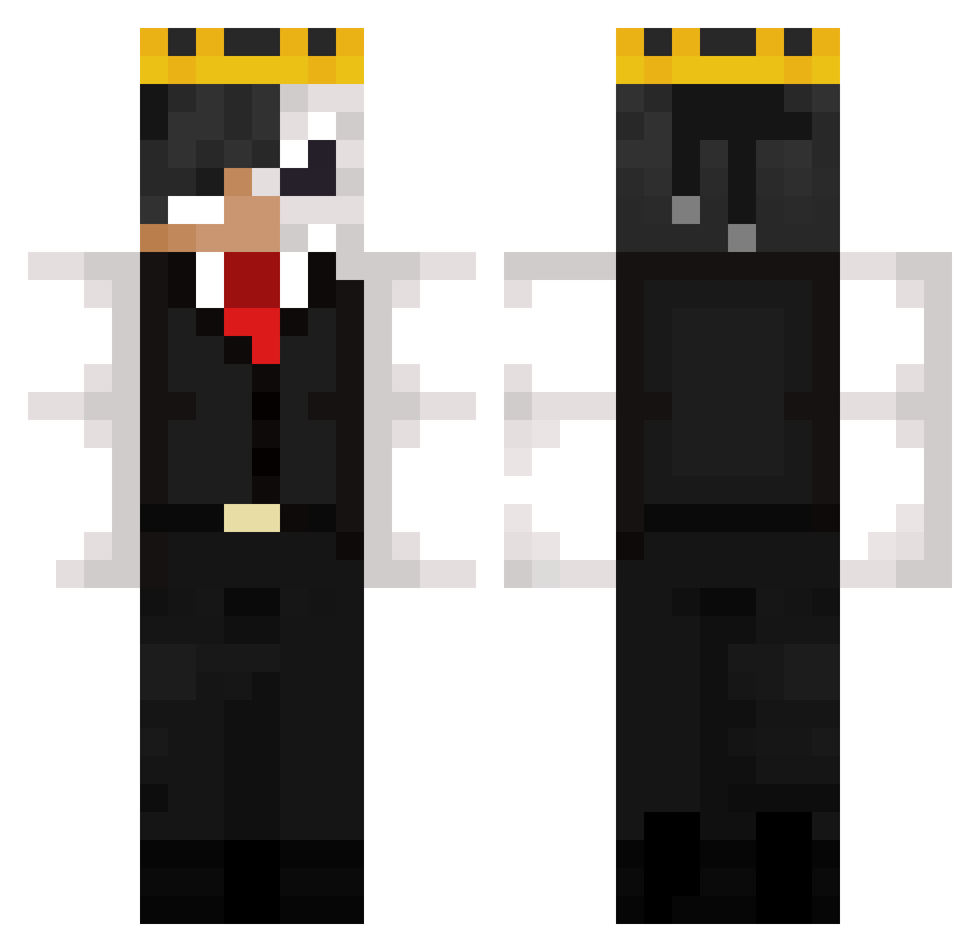 Lobino Minecraft skin, front and back view