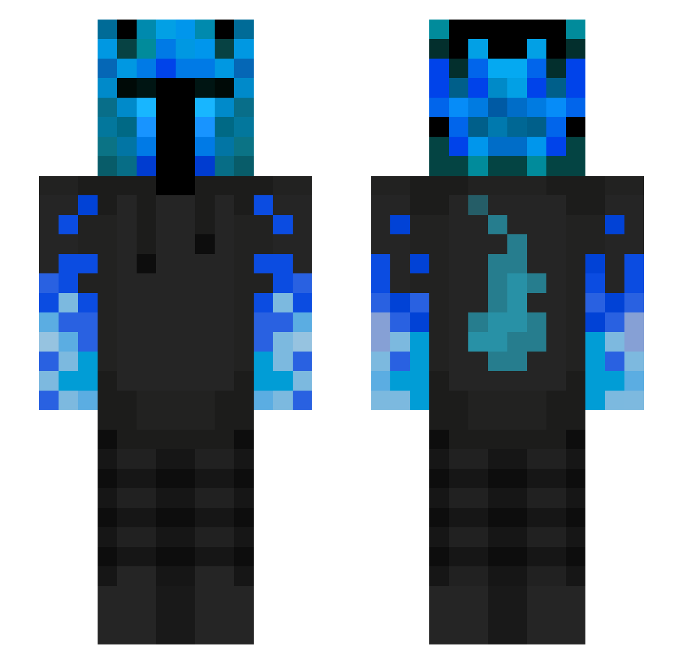 MaserTheSuper Minecraft skin, front and back view