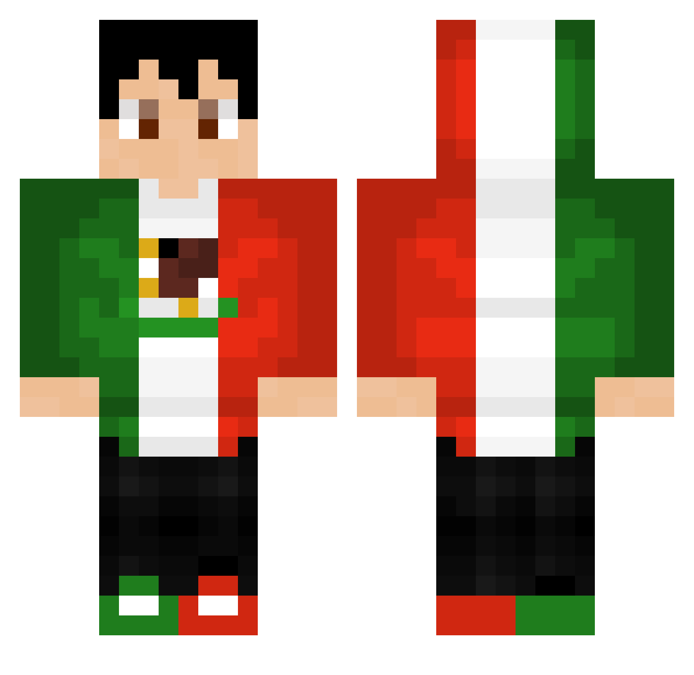 RosendoCG Minecraft skin, front and back view
