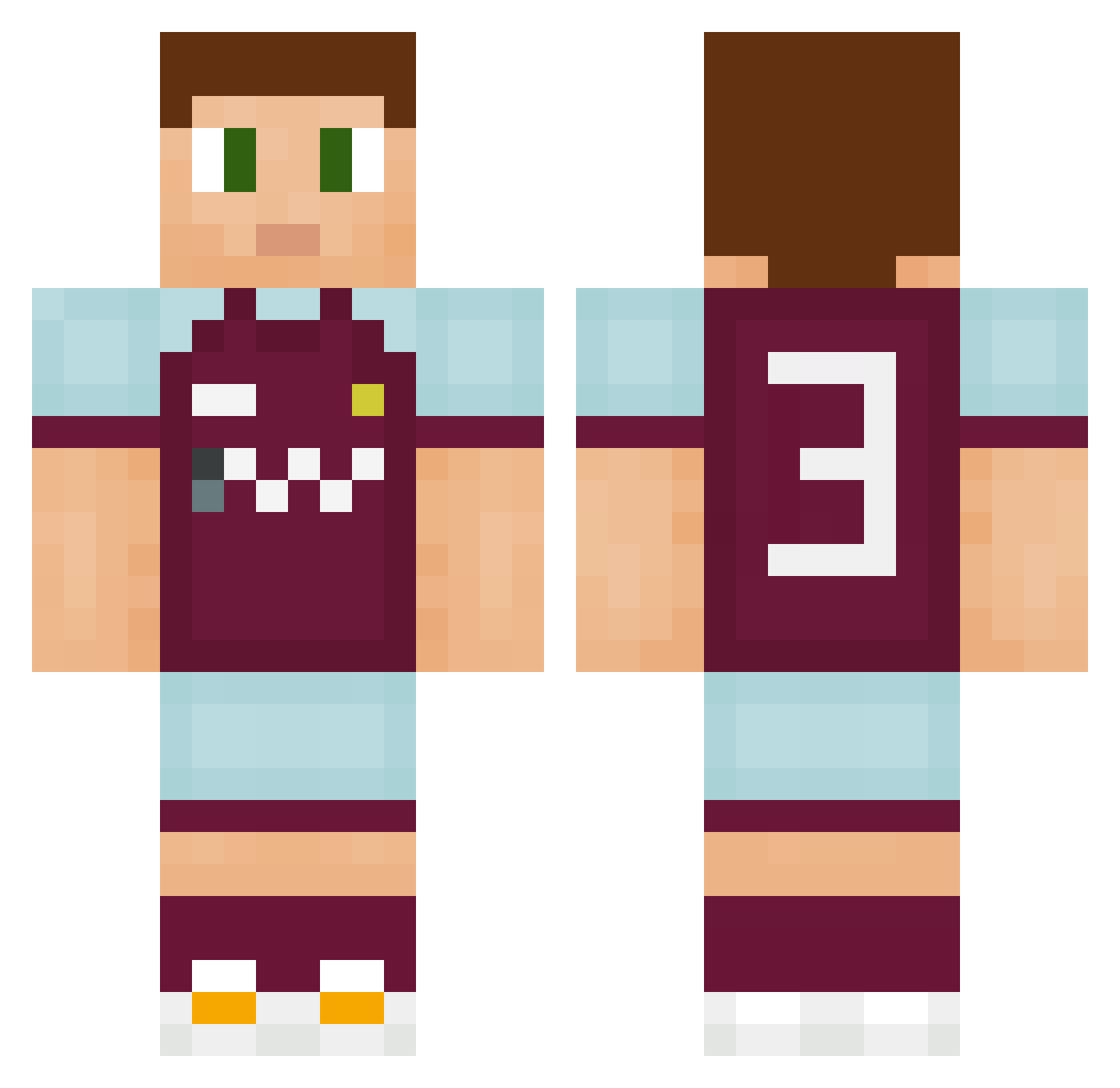 Icy_p Minecraft skin, front and back view