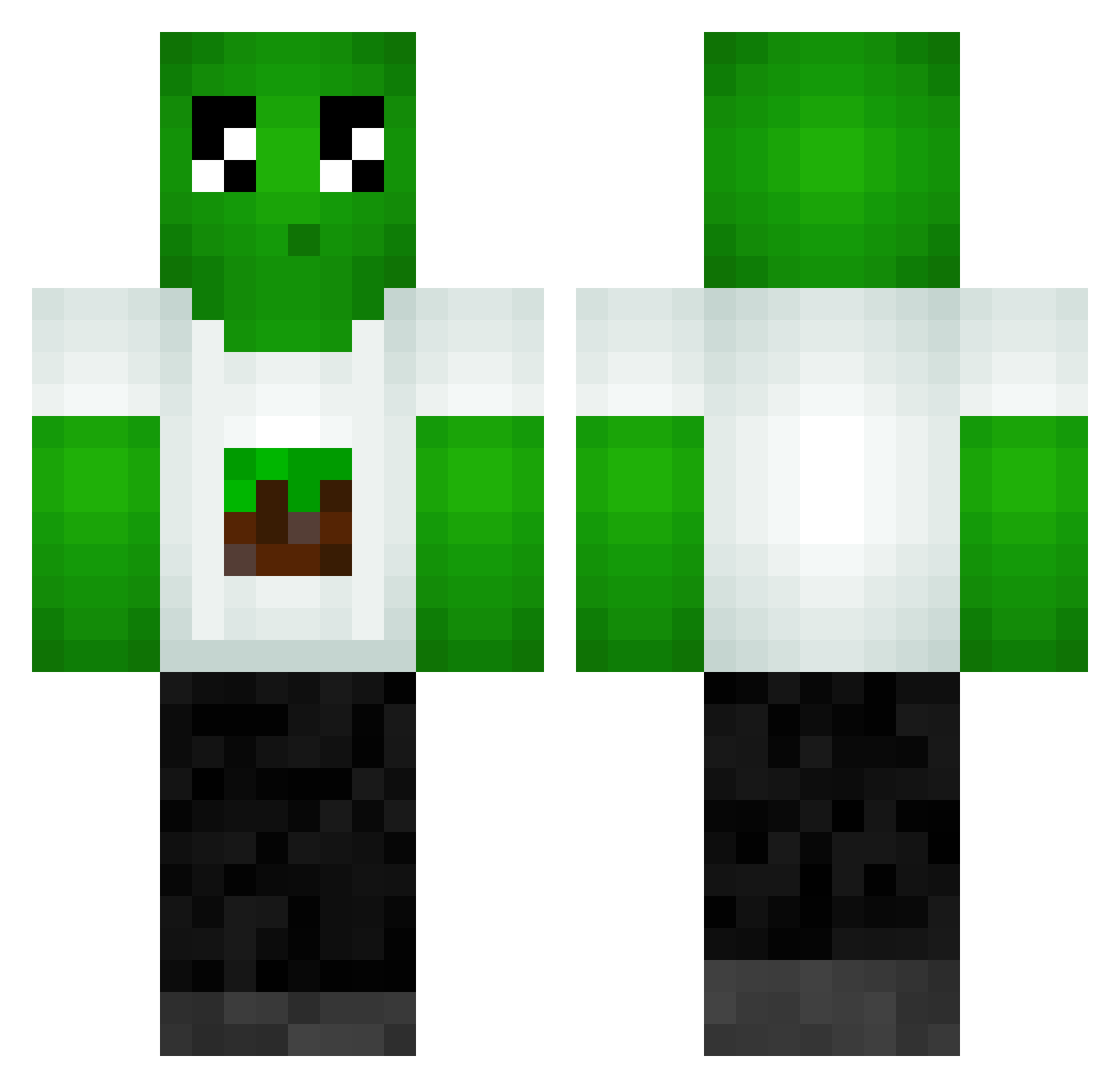 Shilss Minecraft skin, front and back view