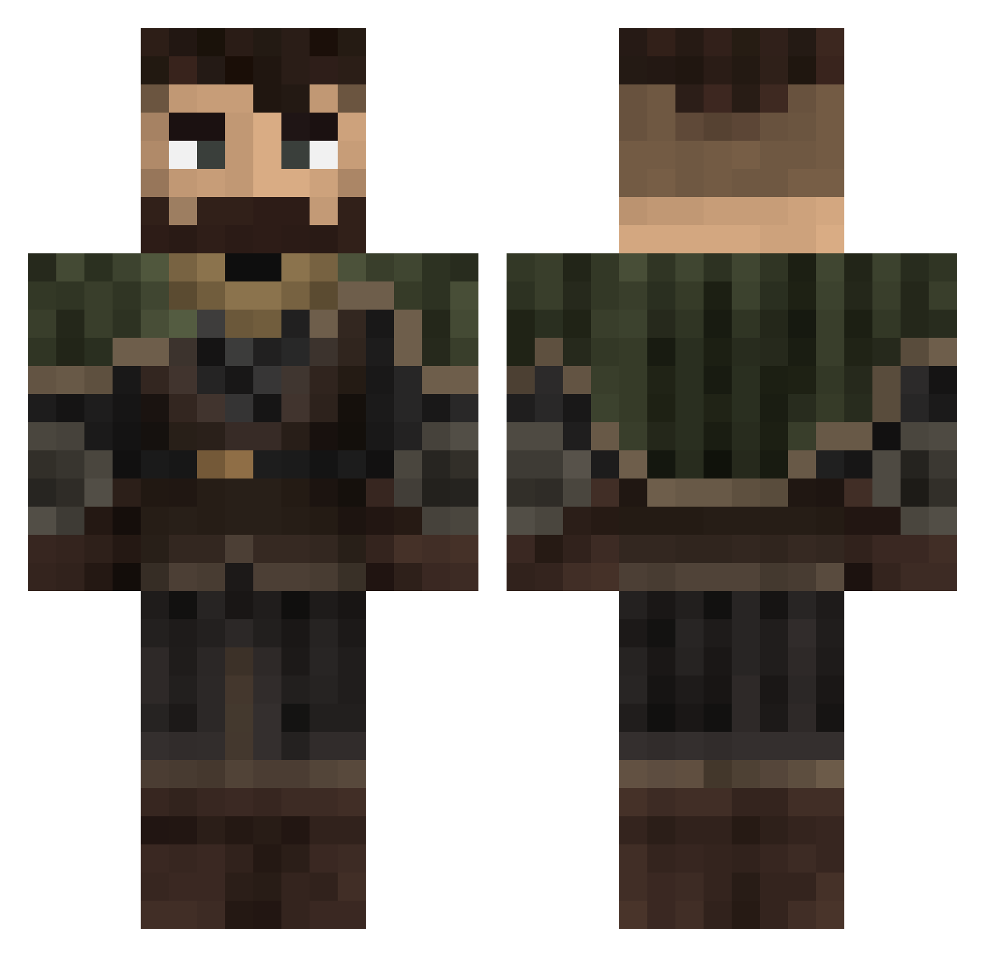 Square_Jr Minecraft skin, front and back view