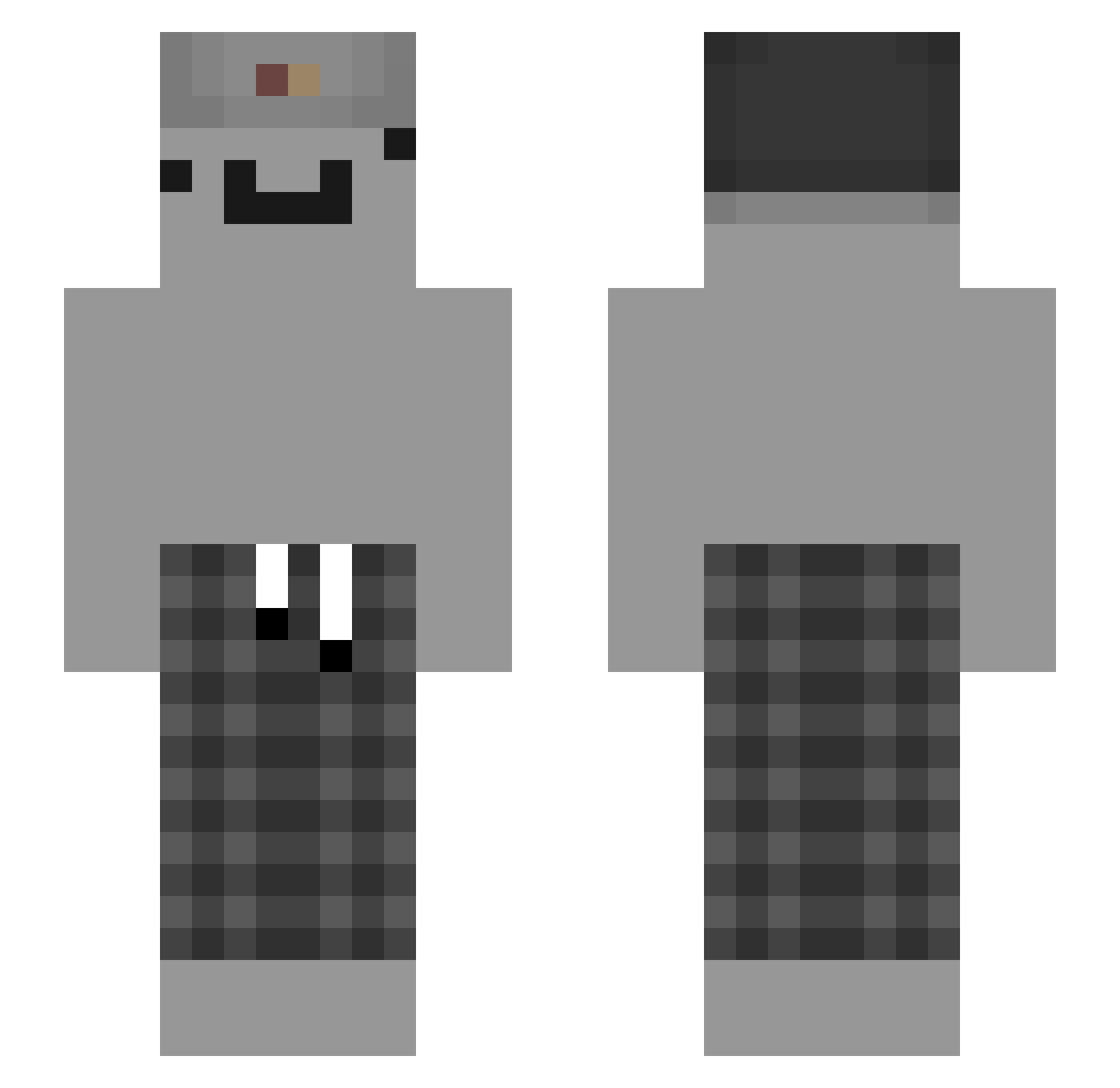 Kaufmos Minecraft skin, front and back view