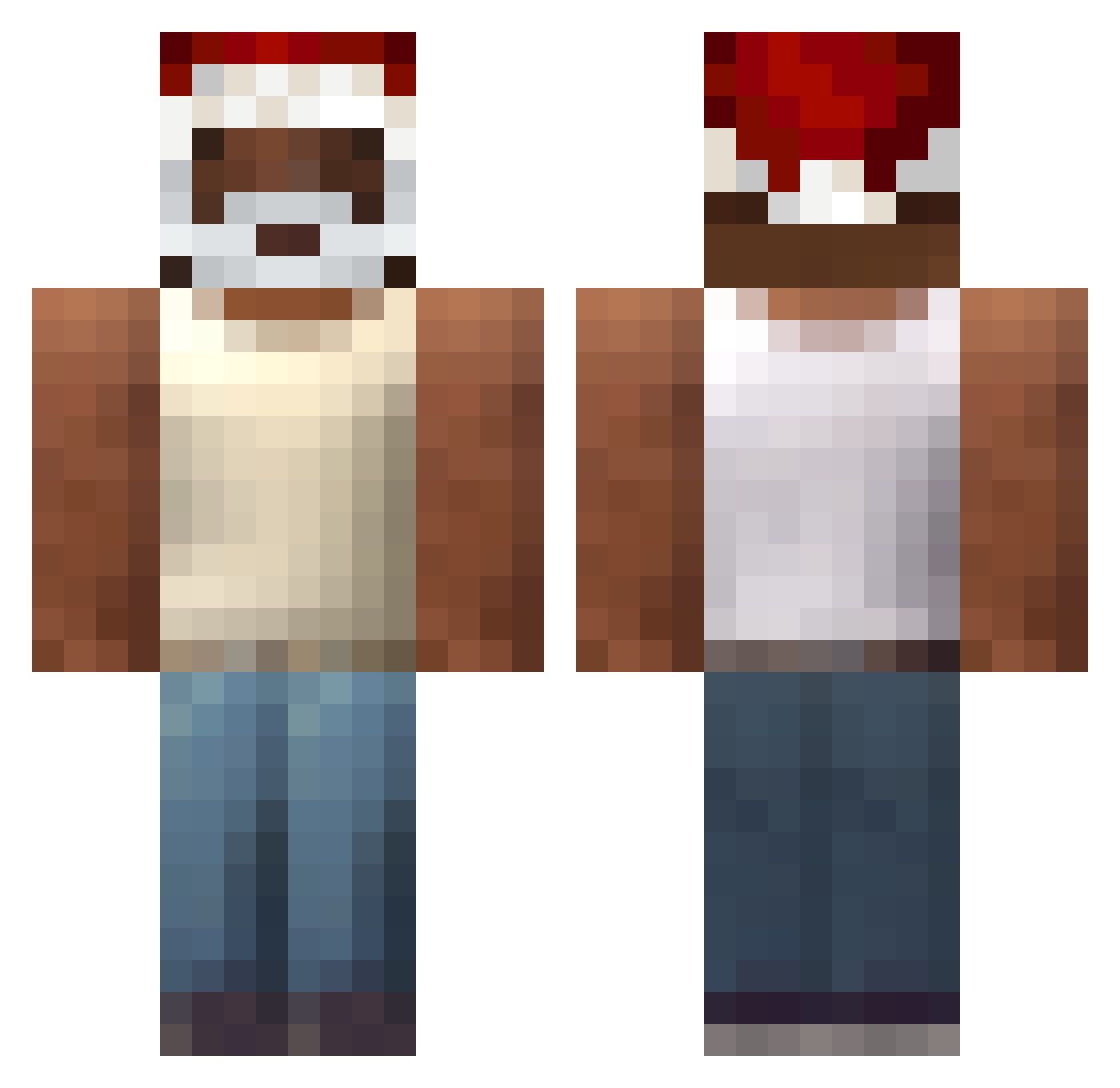 uptifine Minecraft skin, front and back view