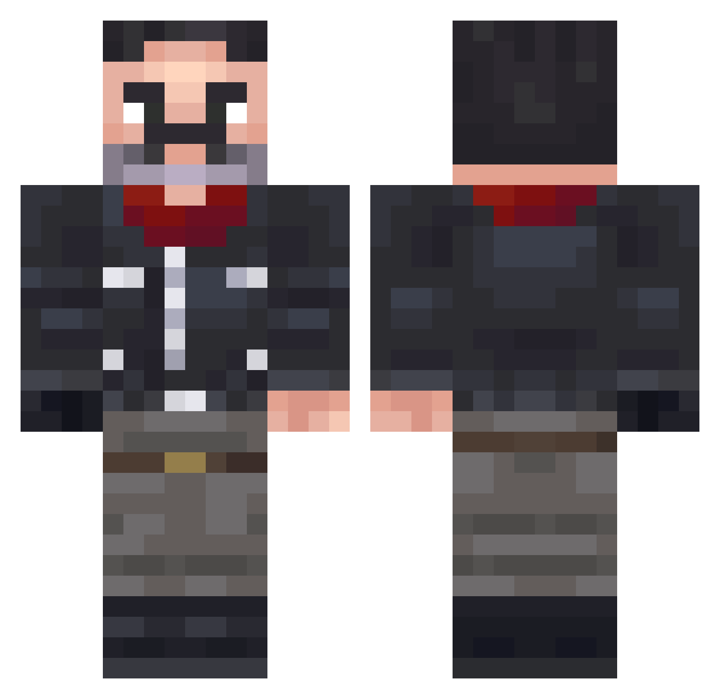 trolxxd Minecraft skin, front and back view