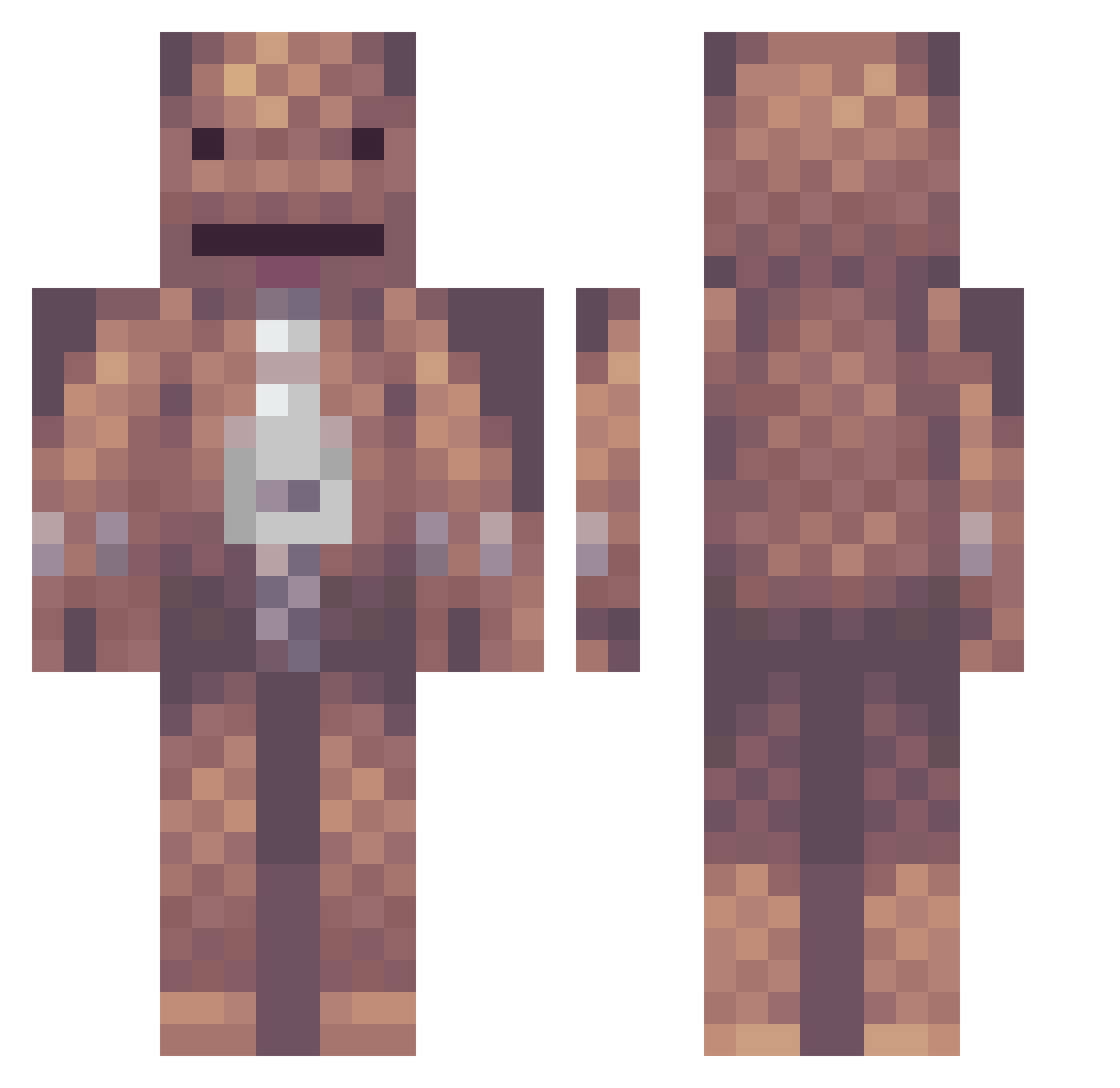 Retrona Minecraft skin, front and back view