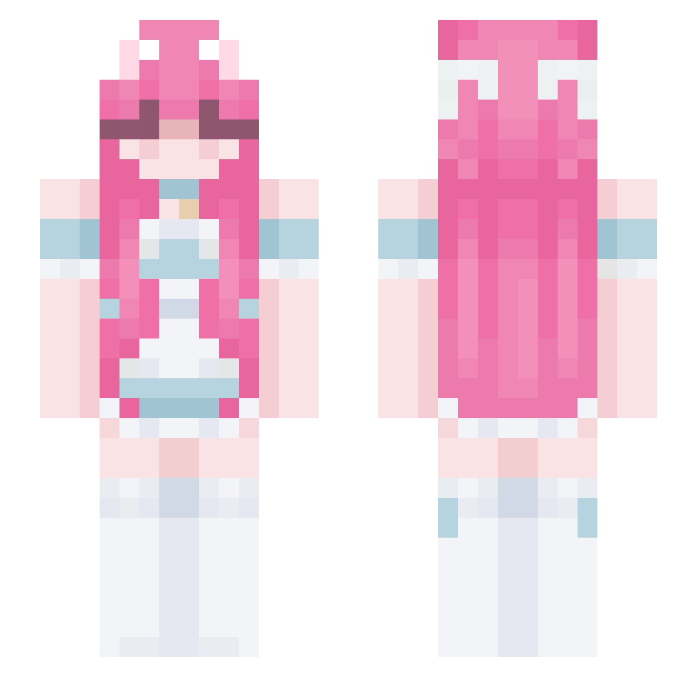 x1iz Minecraft skin, front and back view