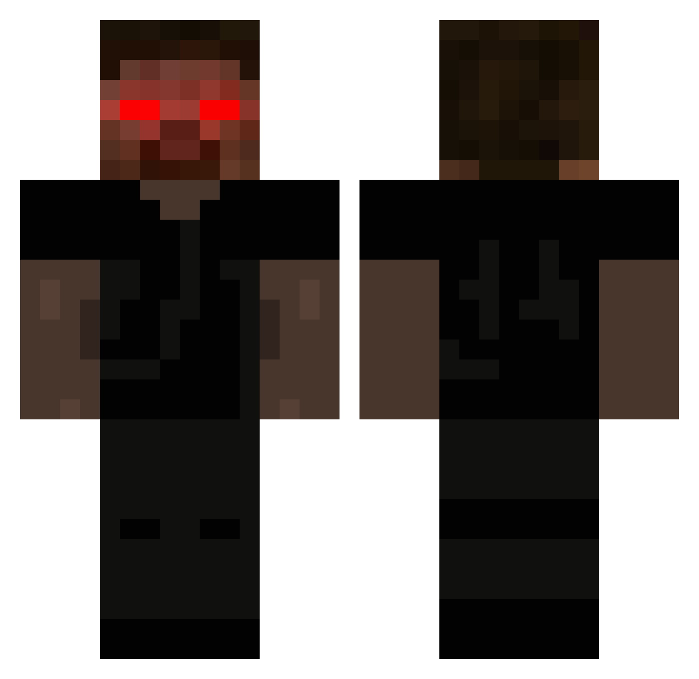 Rustik_X Minecraft skin, front and back view
