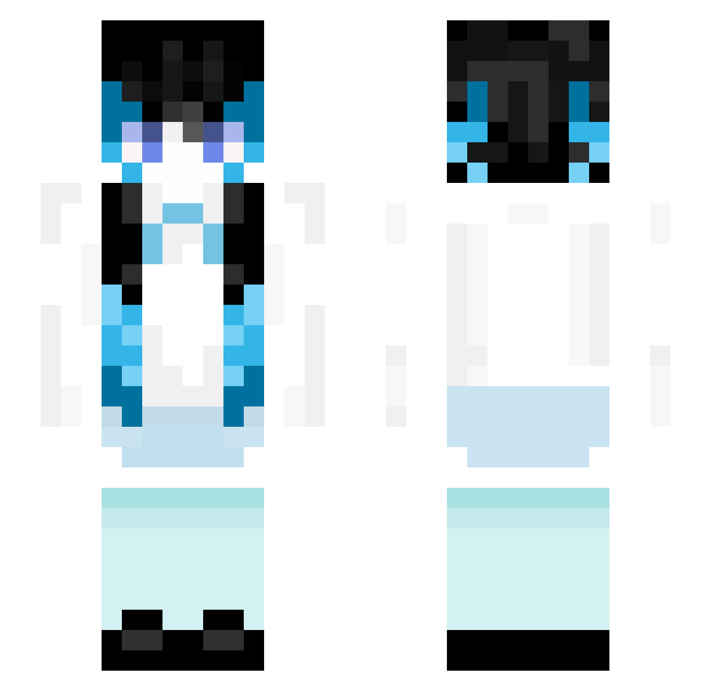Geistesschwachen Minecraft skin, front and back view