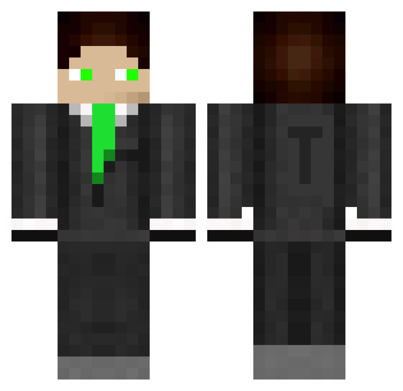 TheTaCrafter Minecraft skin, front and back view