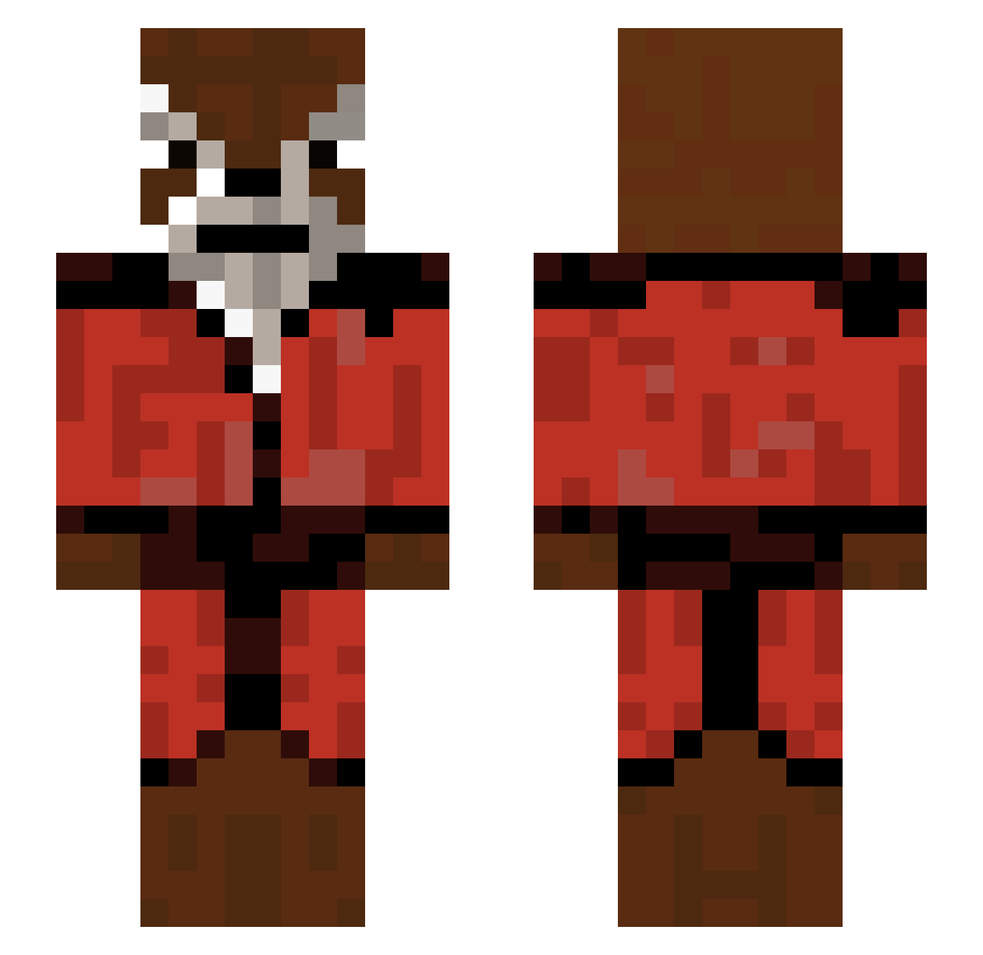 SiwusBog Minecraft skin, front and back view