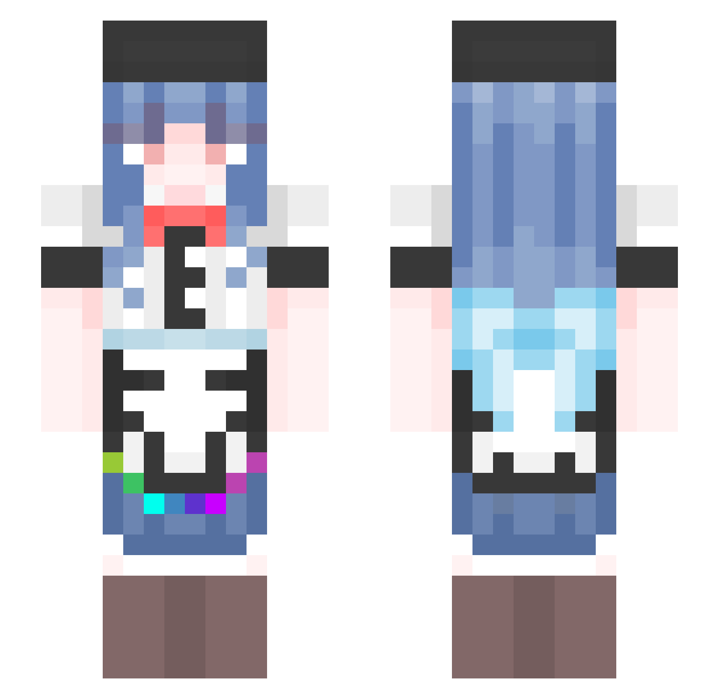 Demography Minecraft skin, front and back view