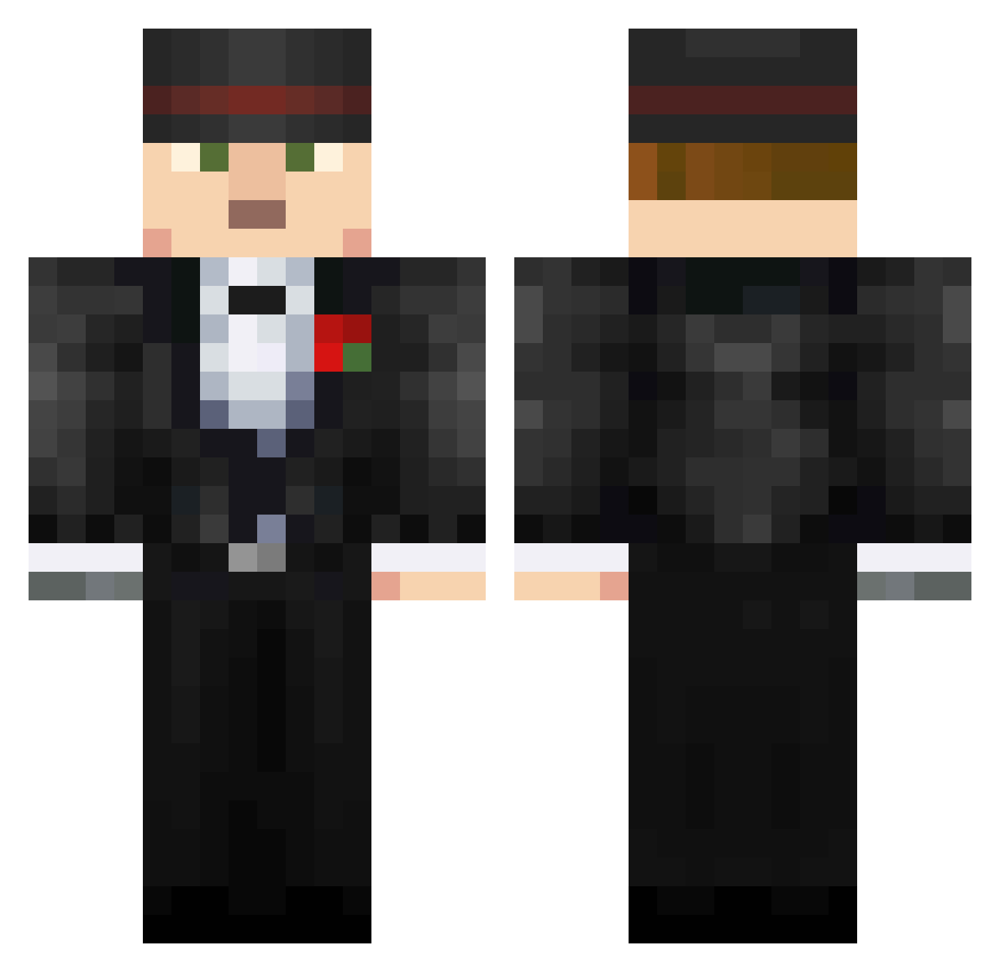 MyloMylo Minecraft skin, front and back view
