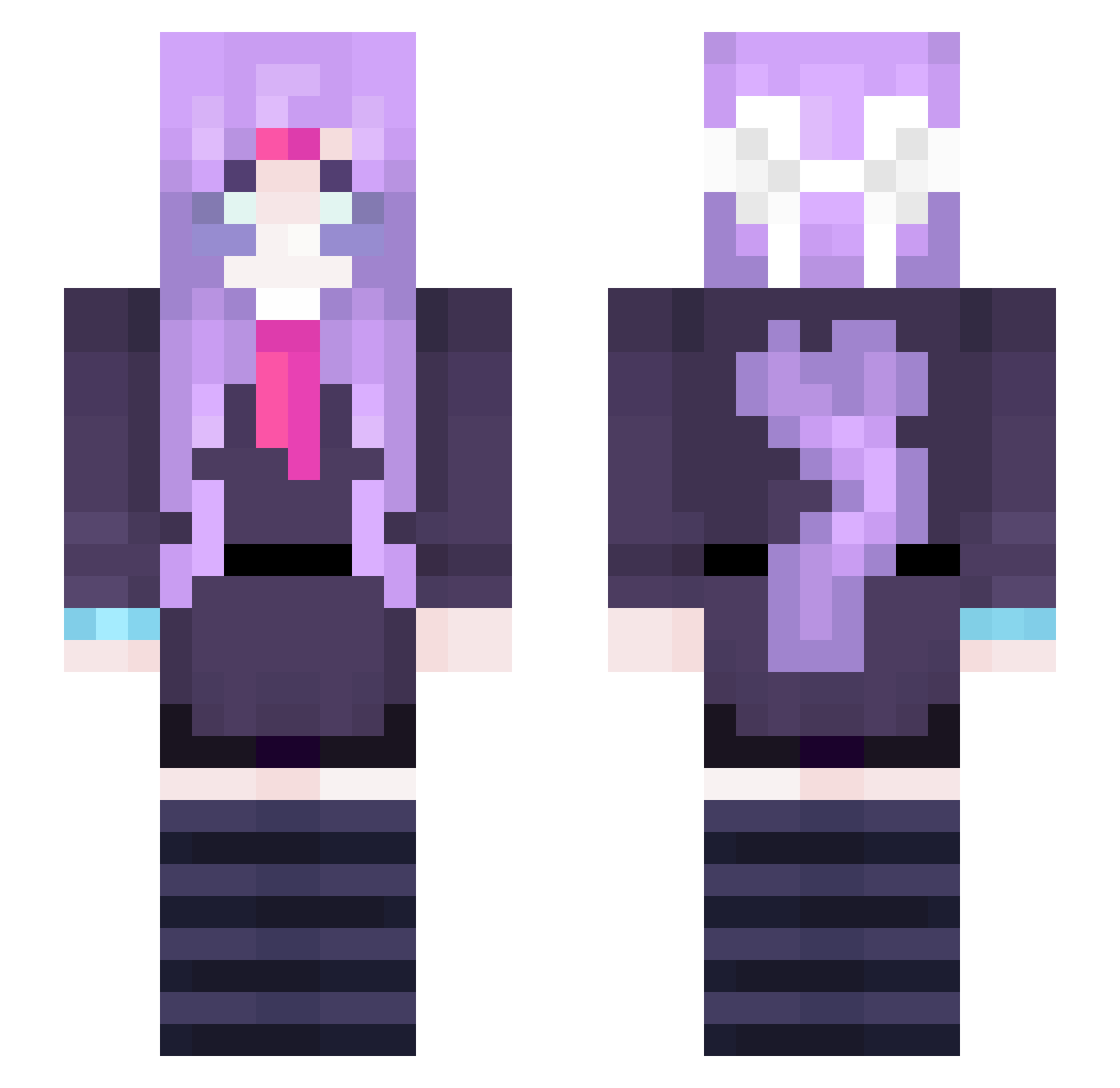 hyperbomba Minecraft skin, front and back view