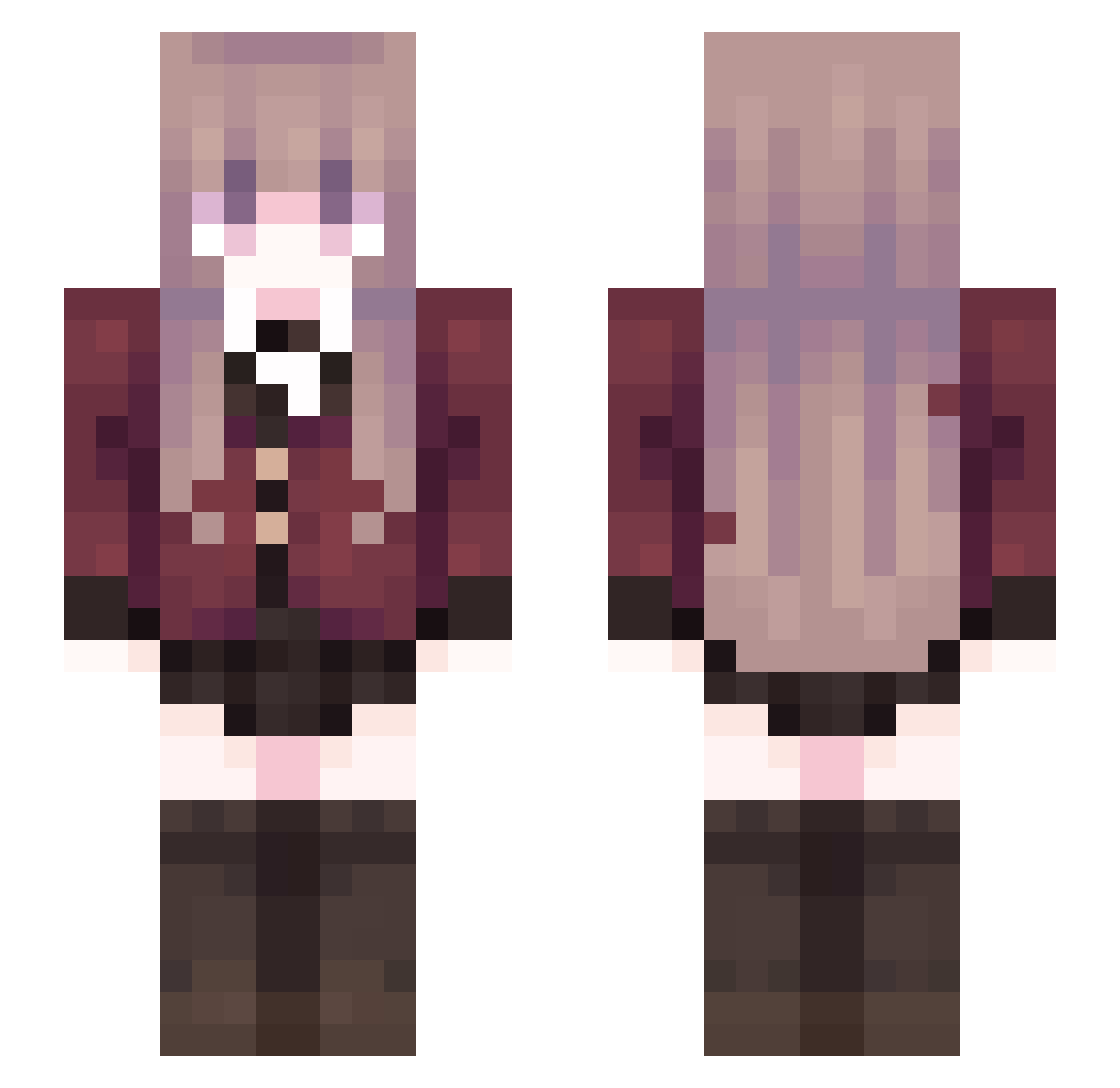 brausXD Minecraft skin, front and back view