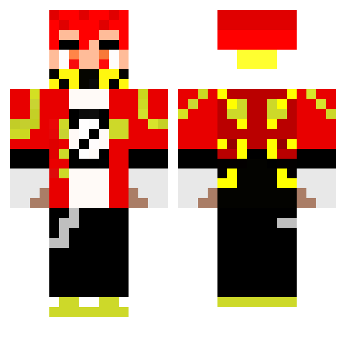 ZAXEWORD Minecraft skin, front and back view