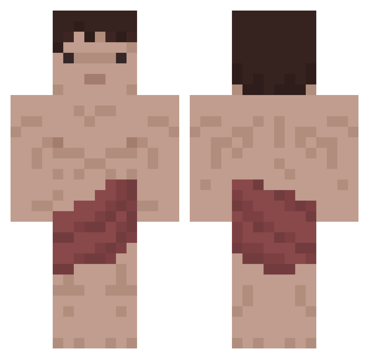 Sossro Minecraft skin, front and back view