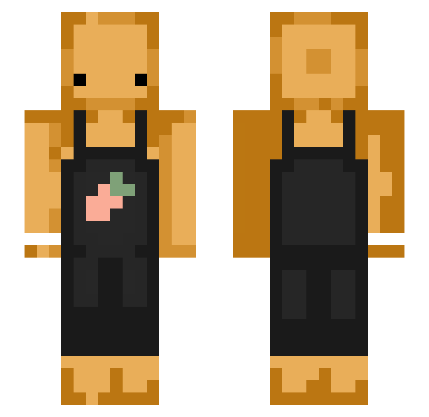 JackLaRusso Minecraft skin, front and back view