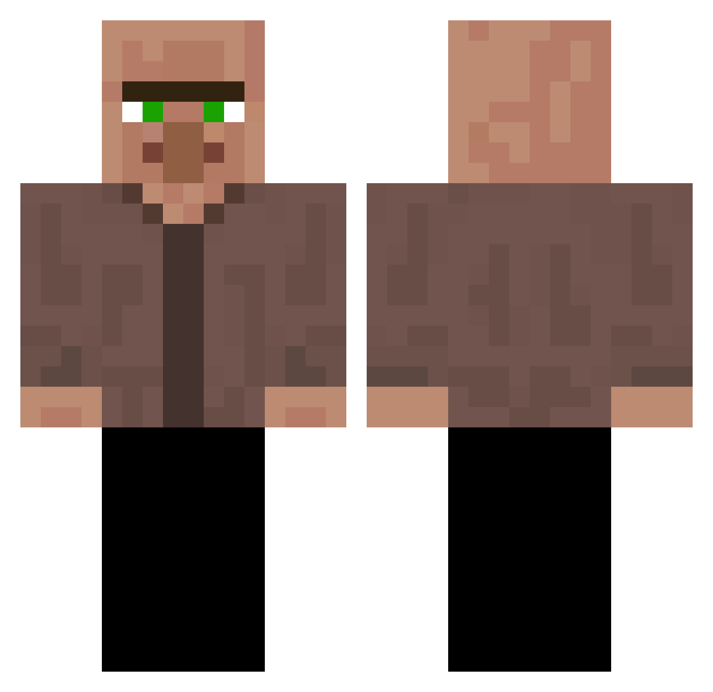 Witttybacon Minecraft skin, front and back view