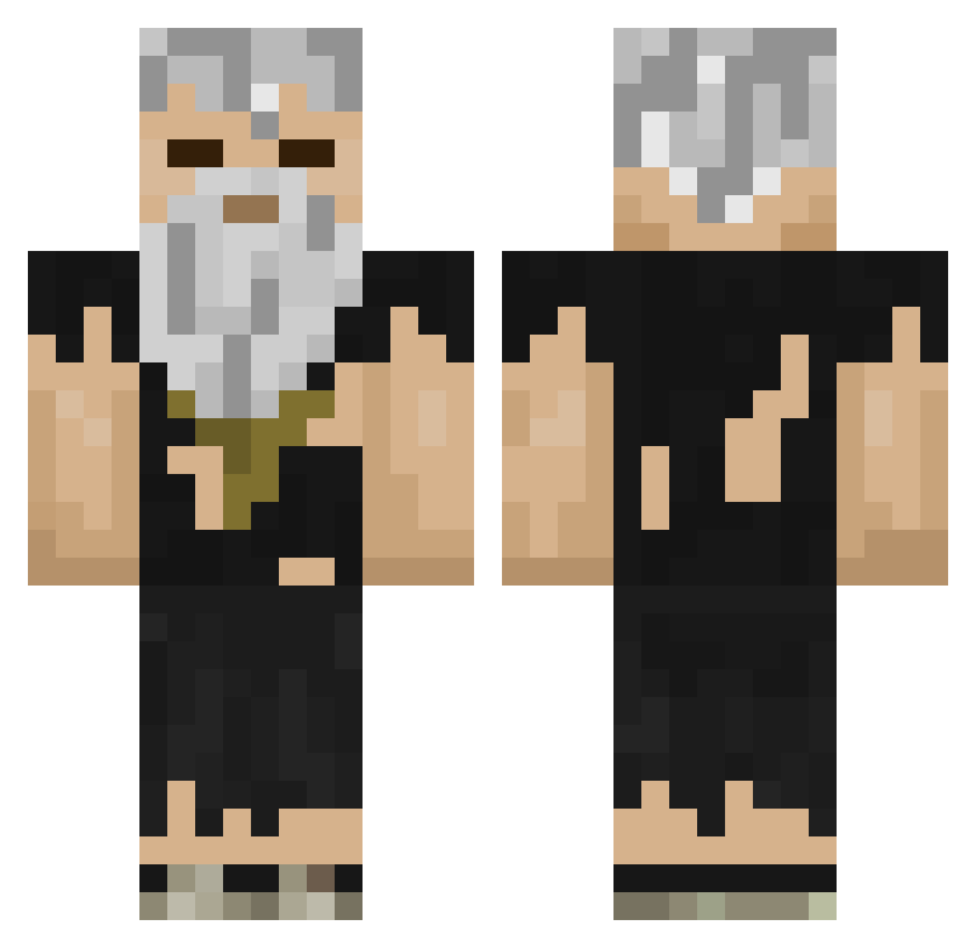 Spikeshot Minecraft skin, front and back view