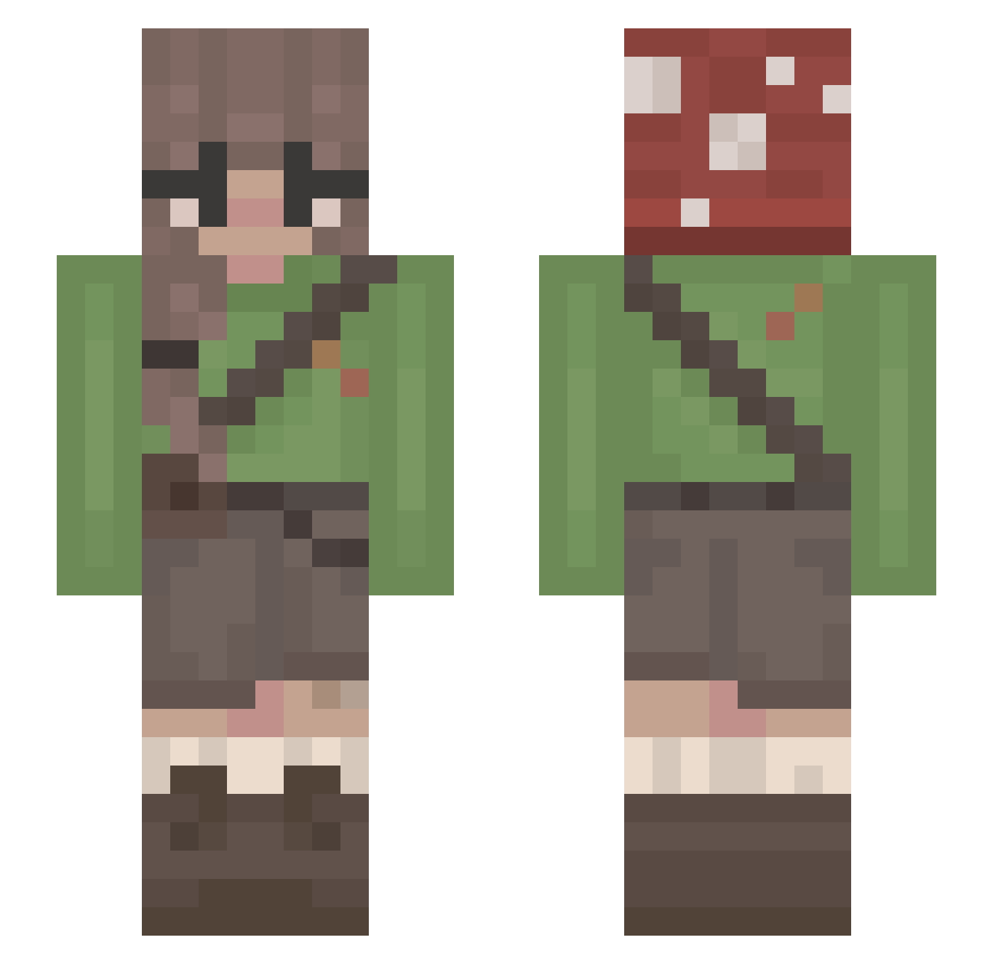 Yoshida321 Minecraft skin, front and back view