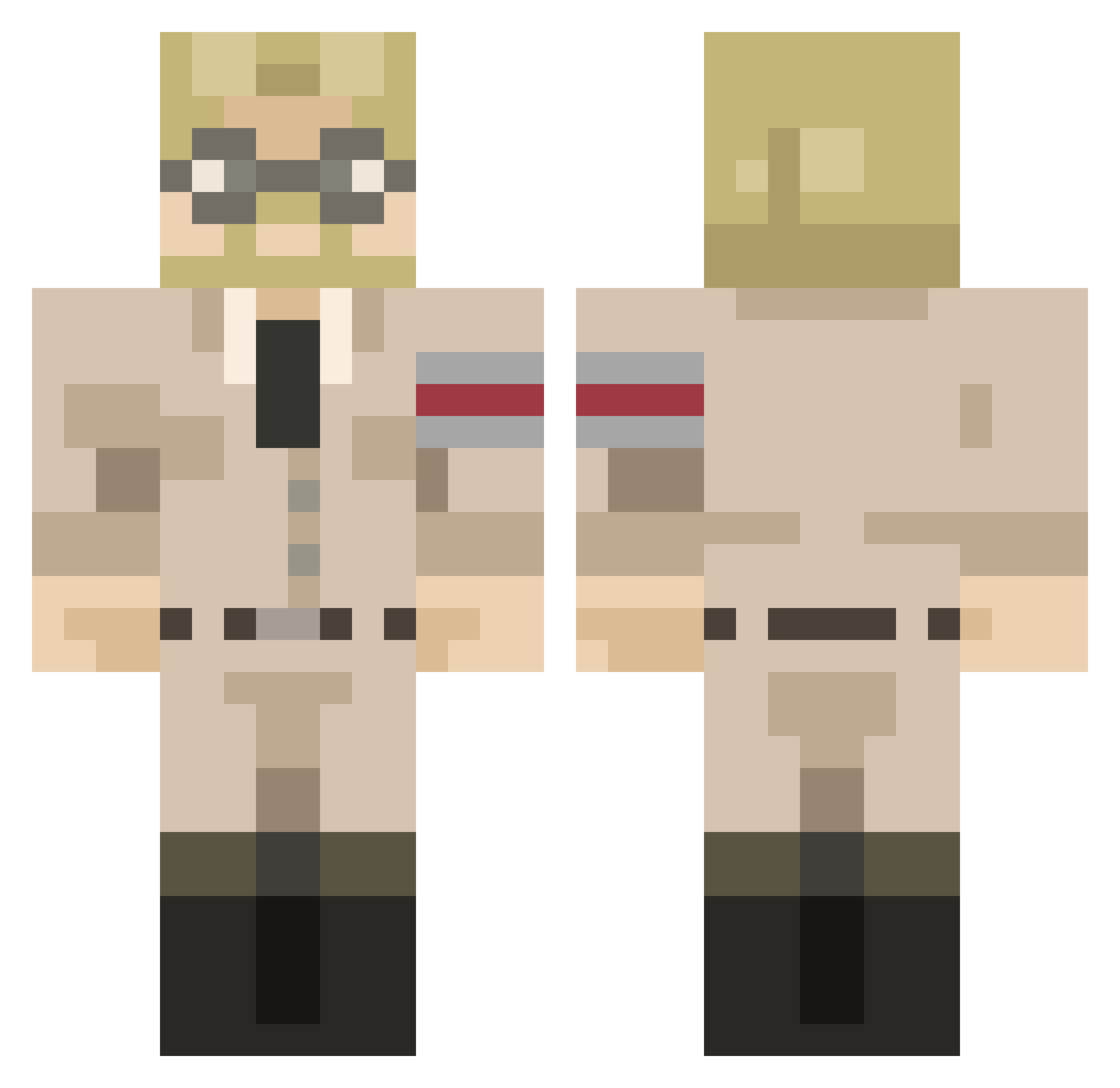 CooderBrown Minecraft skin, front and back view