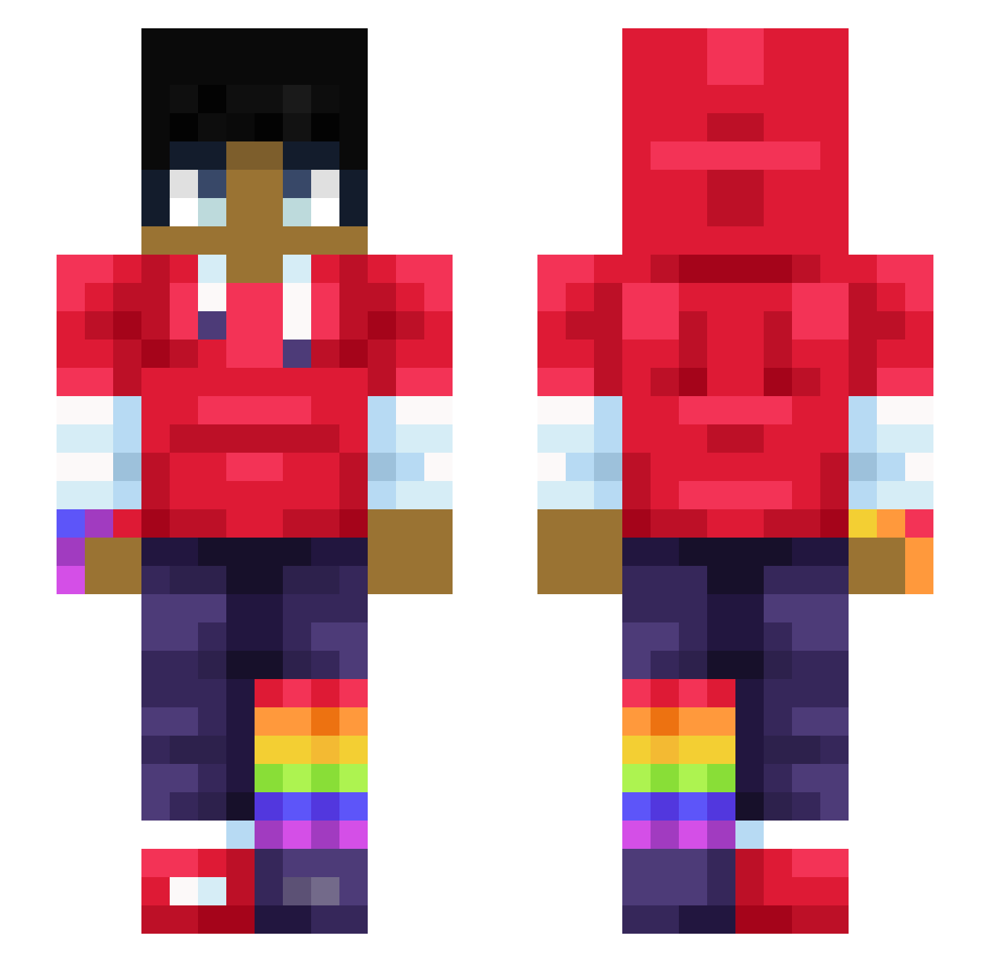 LoveFather Minecraft skin, front and back view