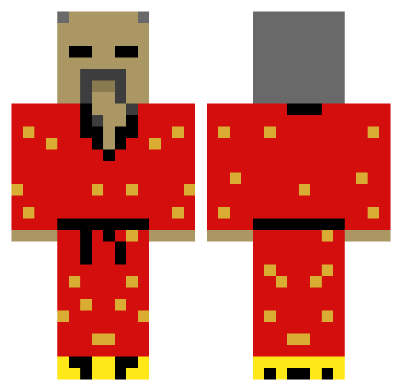 CallmeKillerW Minecraft skin, front and back view