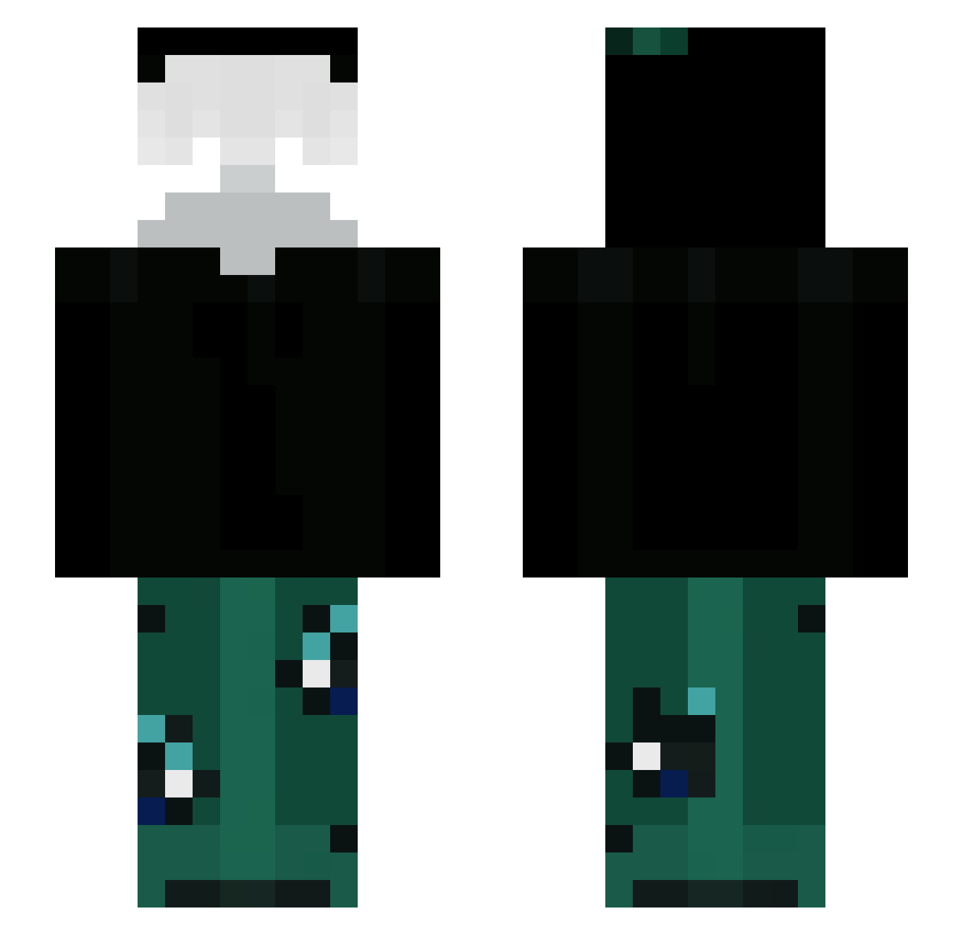 XShqdw Minecraft skin, front and back view