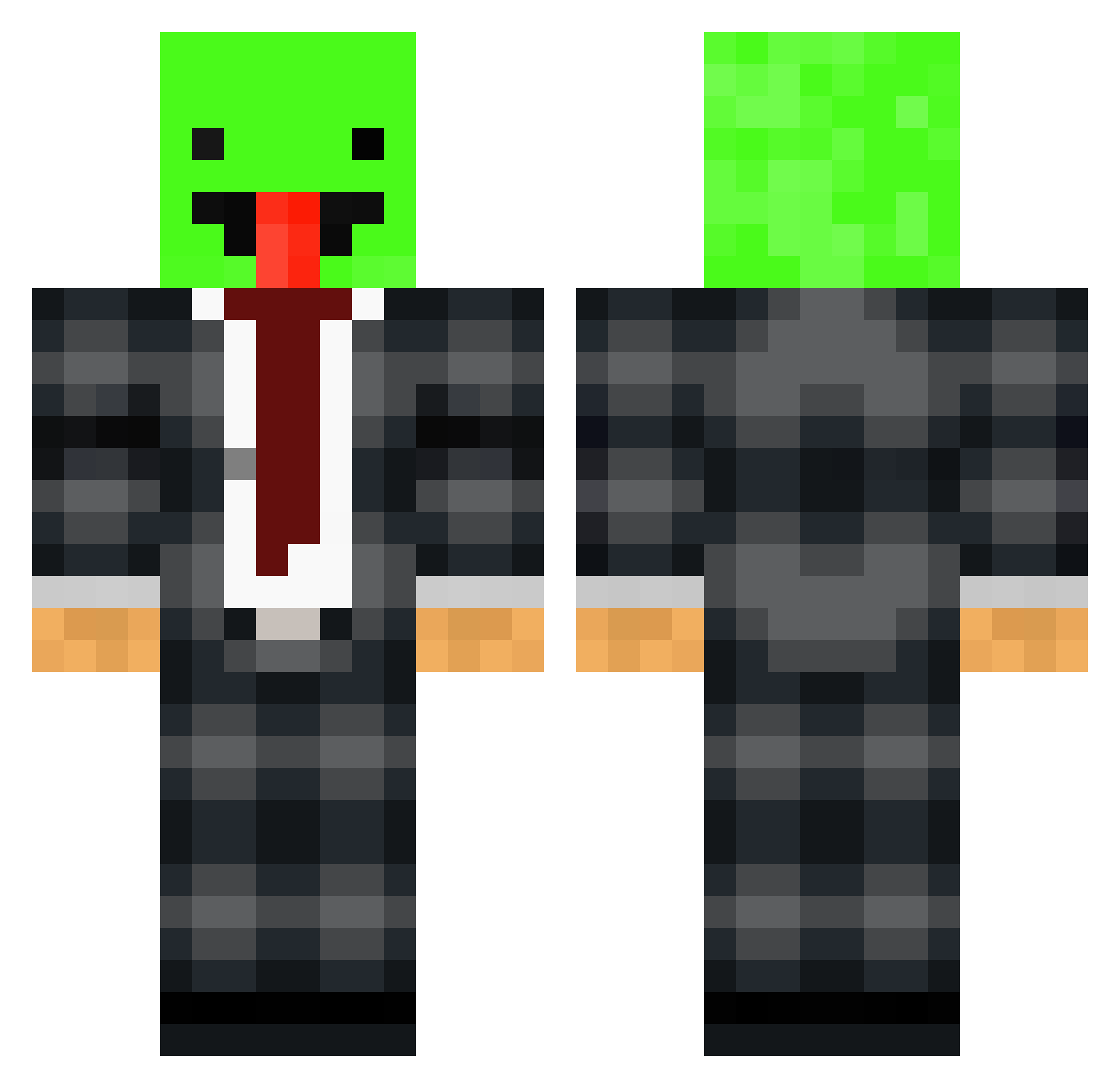 SupiXPL Minecraft skin, front and back view