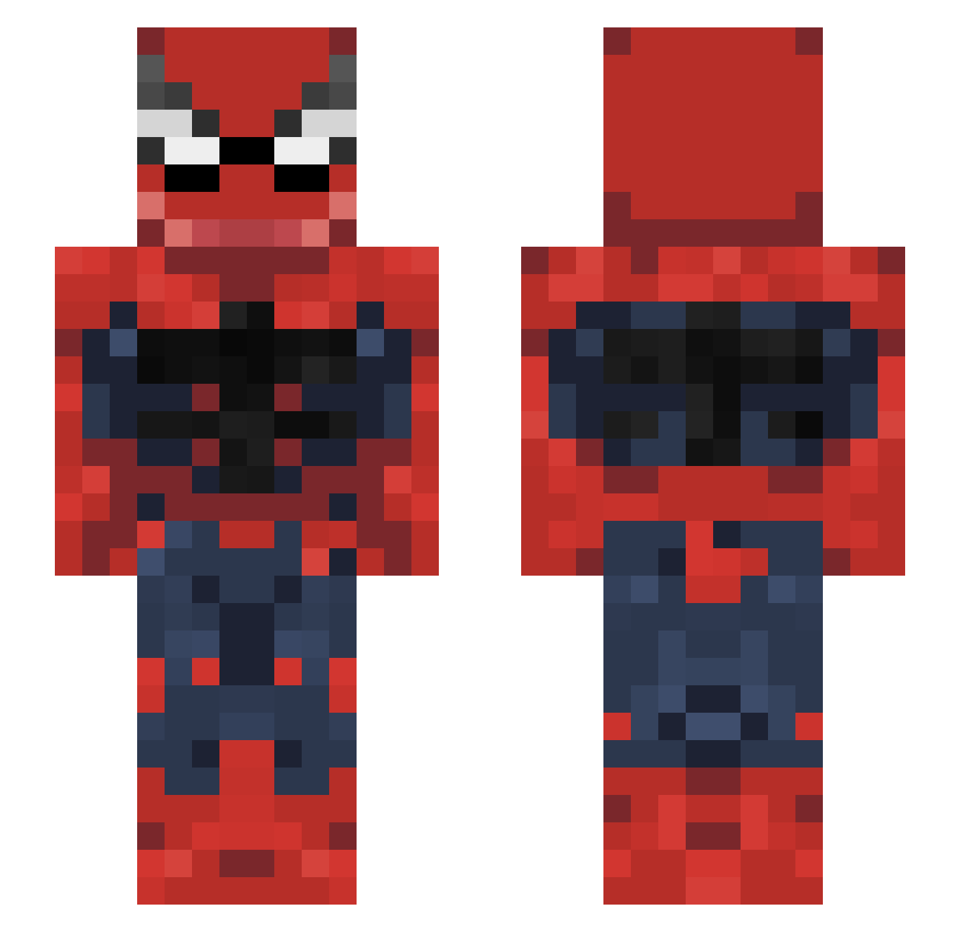 DeeDeeD Minecraft skin, front and back view