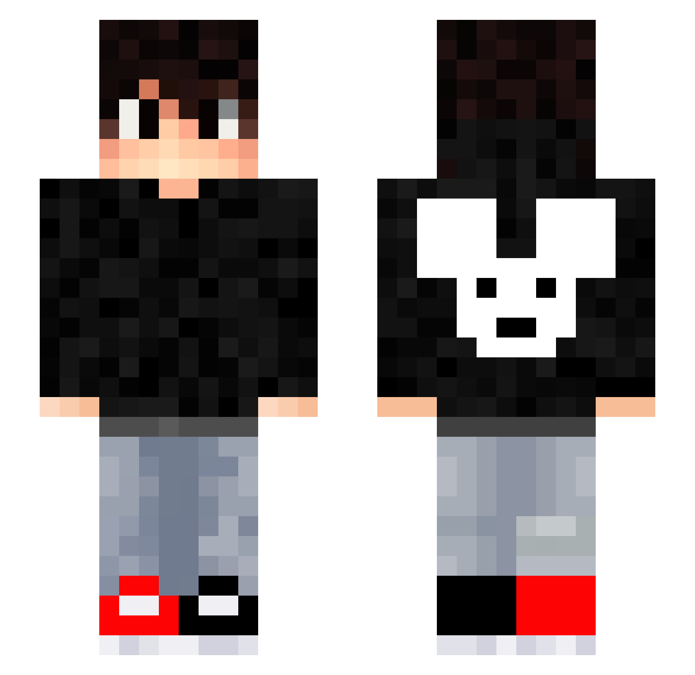 20niki Minecraft skin, front and back view
