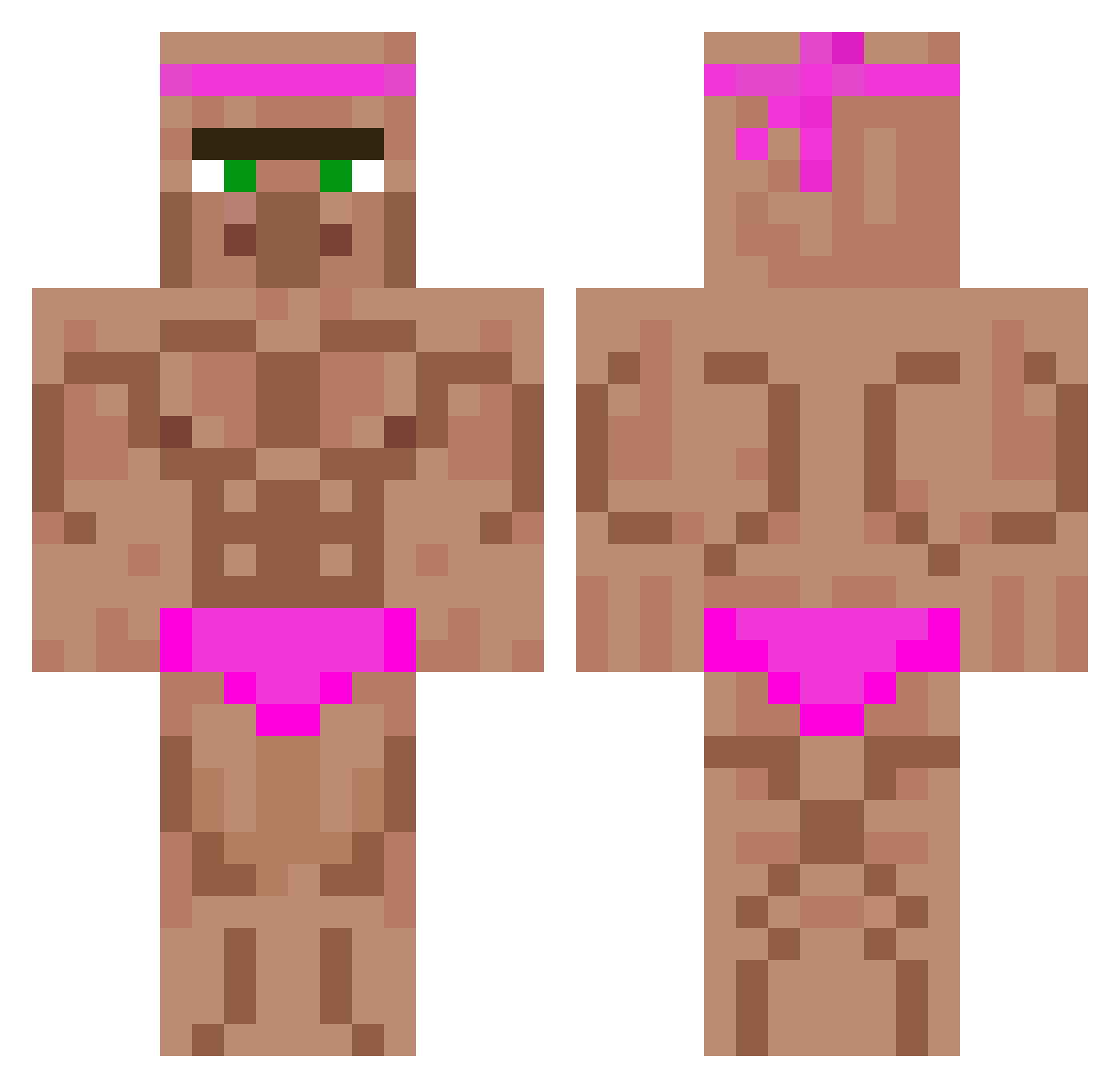 Wrongfulwater Minecraft skin, front and back view