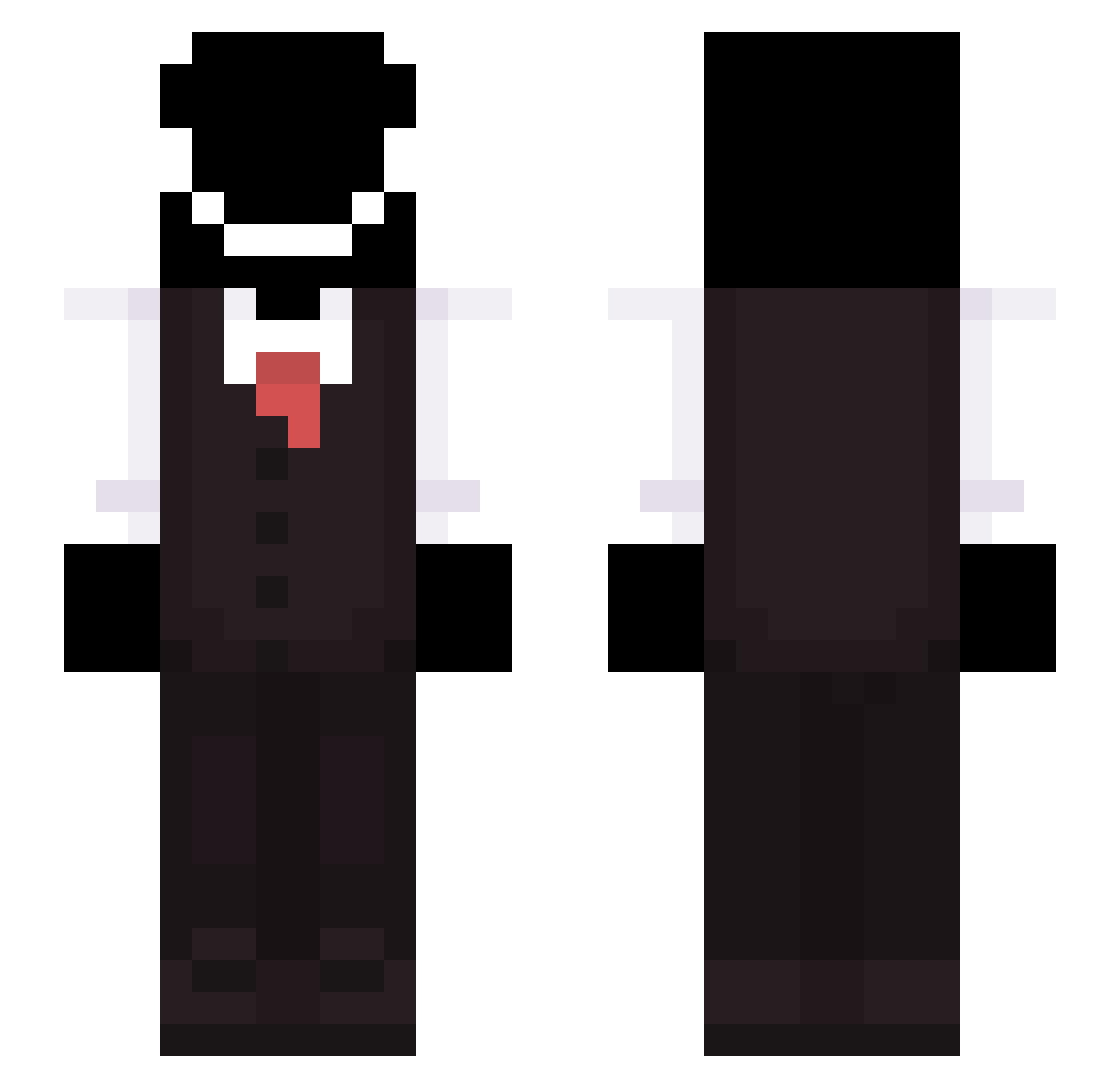 IsPlasma Minecraft skin, front and back view