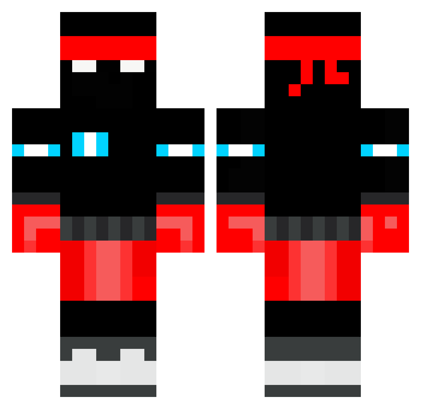 zSwitcher Minecraft skin, front and back view