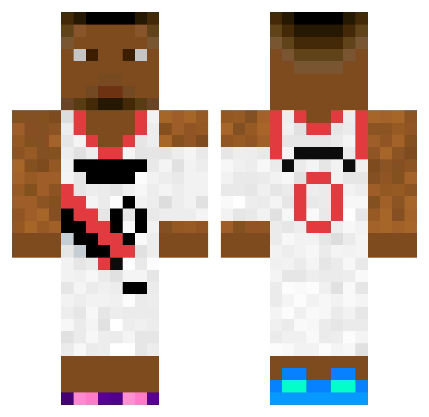 dfulz Minecraft skin, front and back view