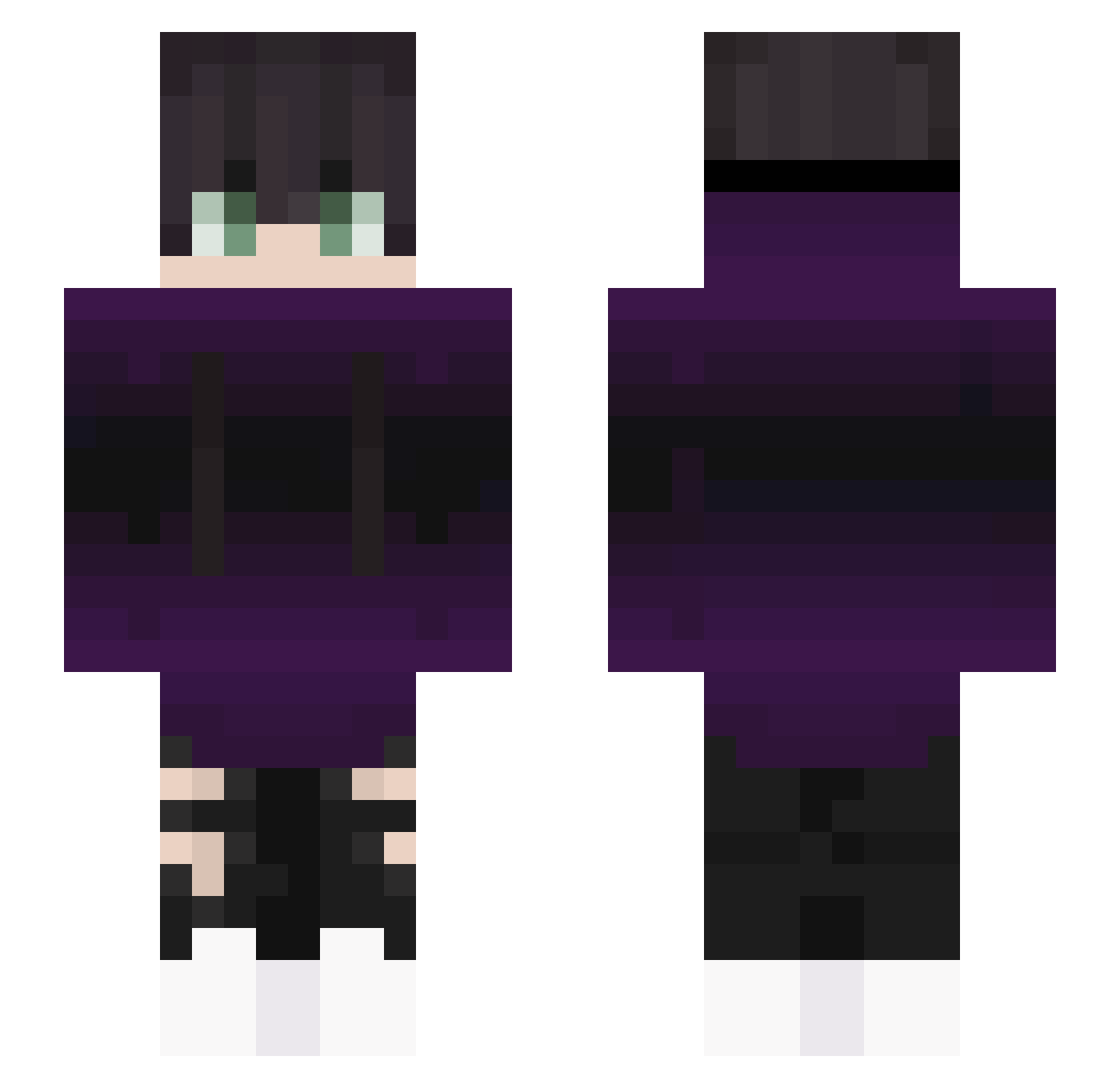 Zayru_ Minecraft skin, front and back view