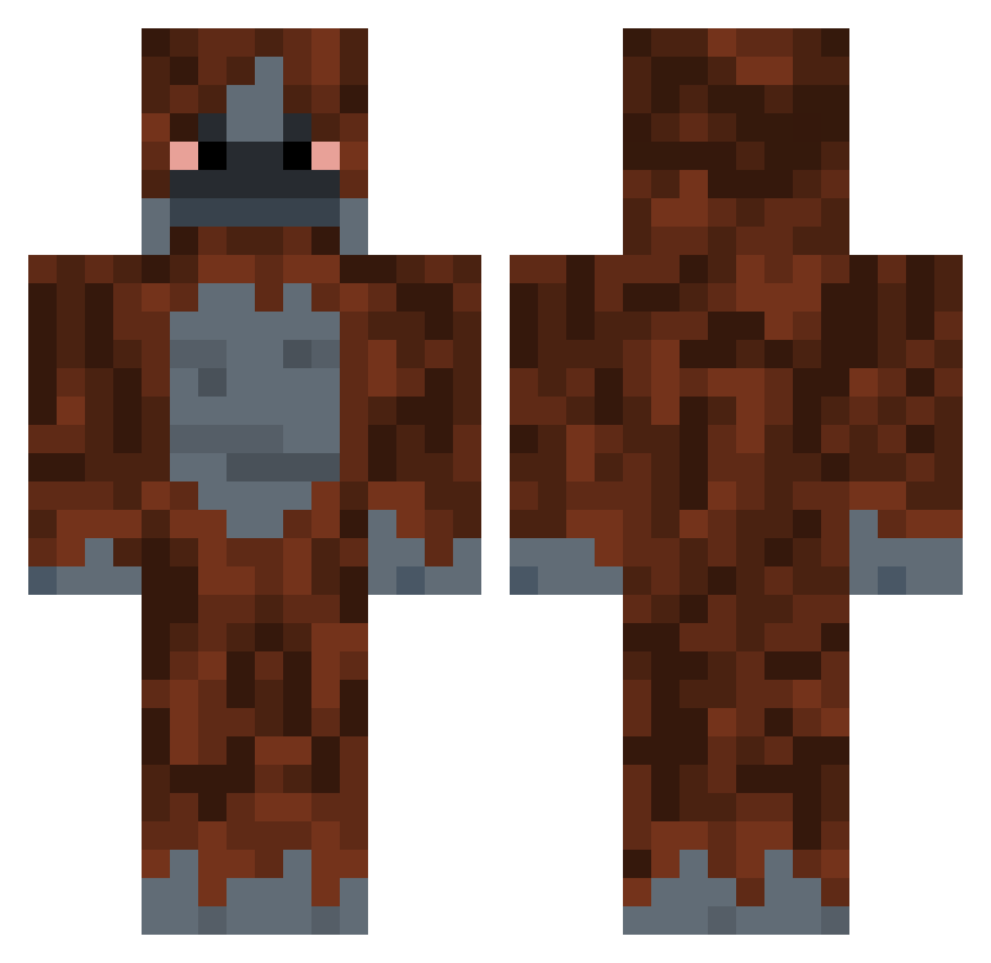 SJCaley Minecraft skin, front and back view